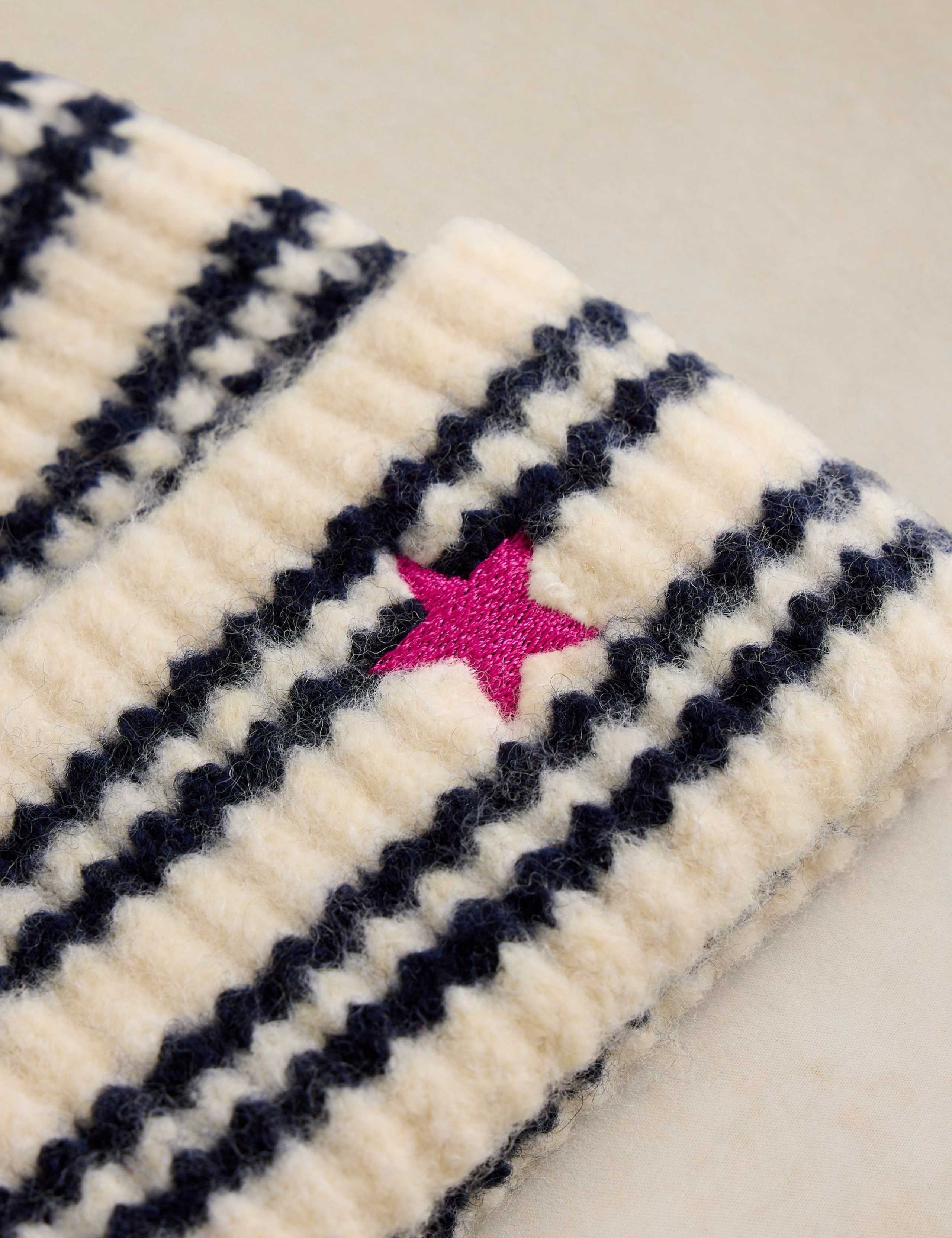 Striped Beanie Hat with Wool 2 of 2
