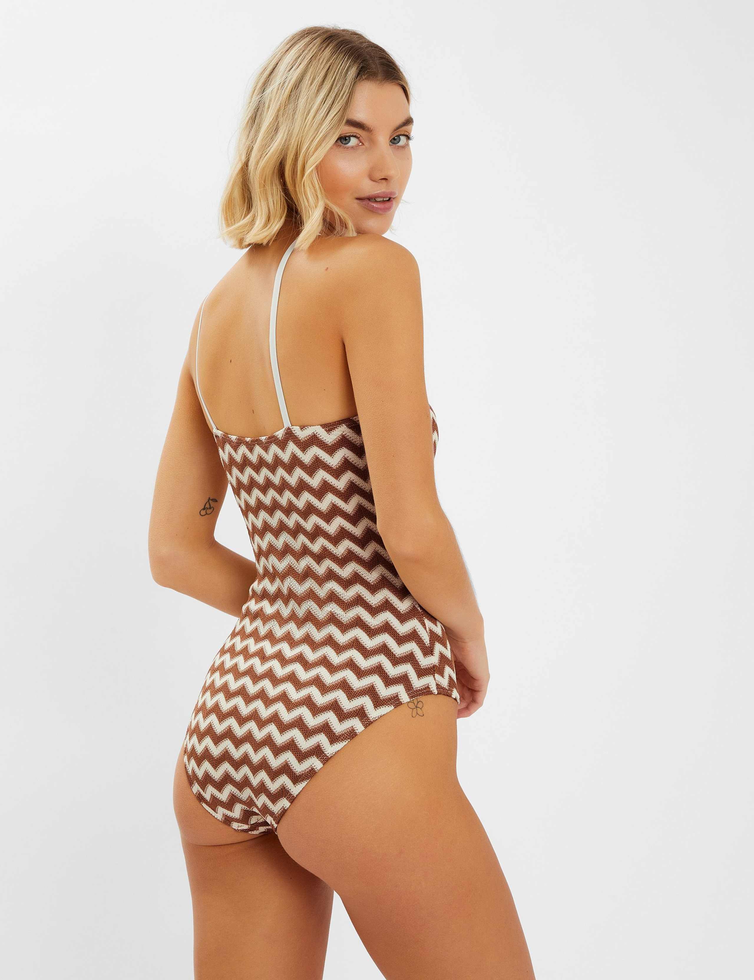 Printed One Shoulder Swimsuit 3 of 4