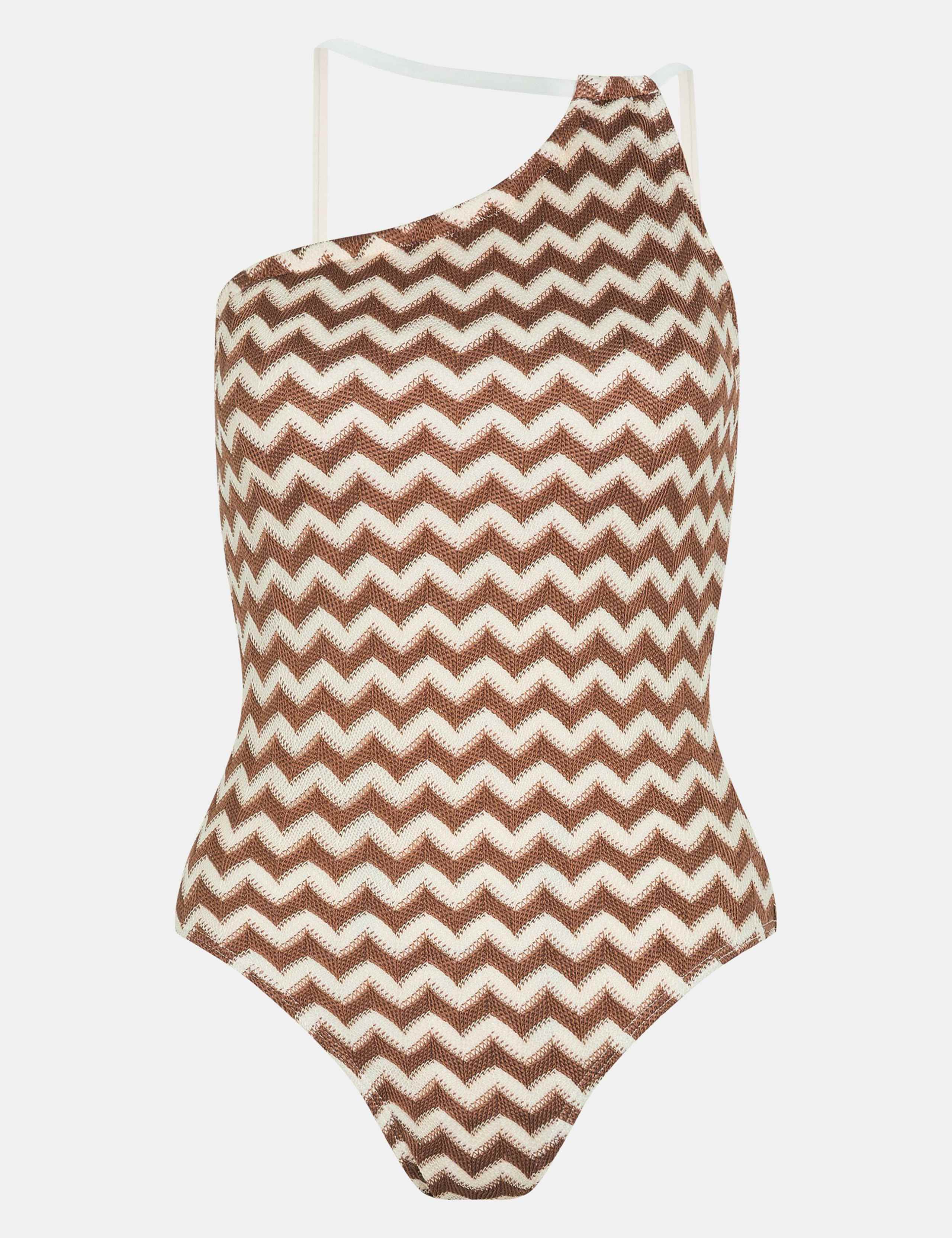 Printed One Shoulder Swimsuit 2 of 4