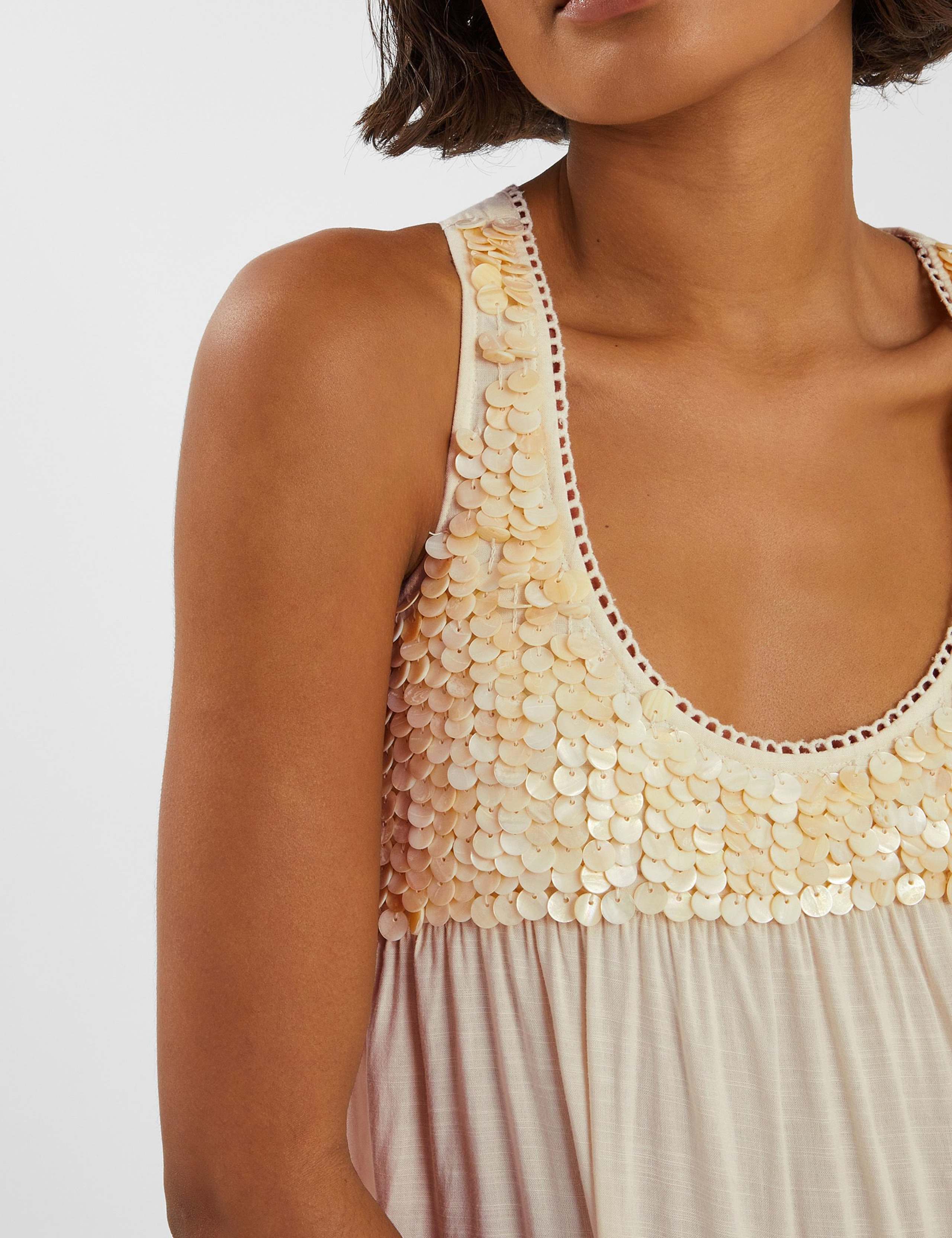 Embellished Round Neck Maxi Beach Dress 4 of 4