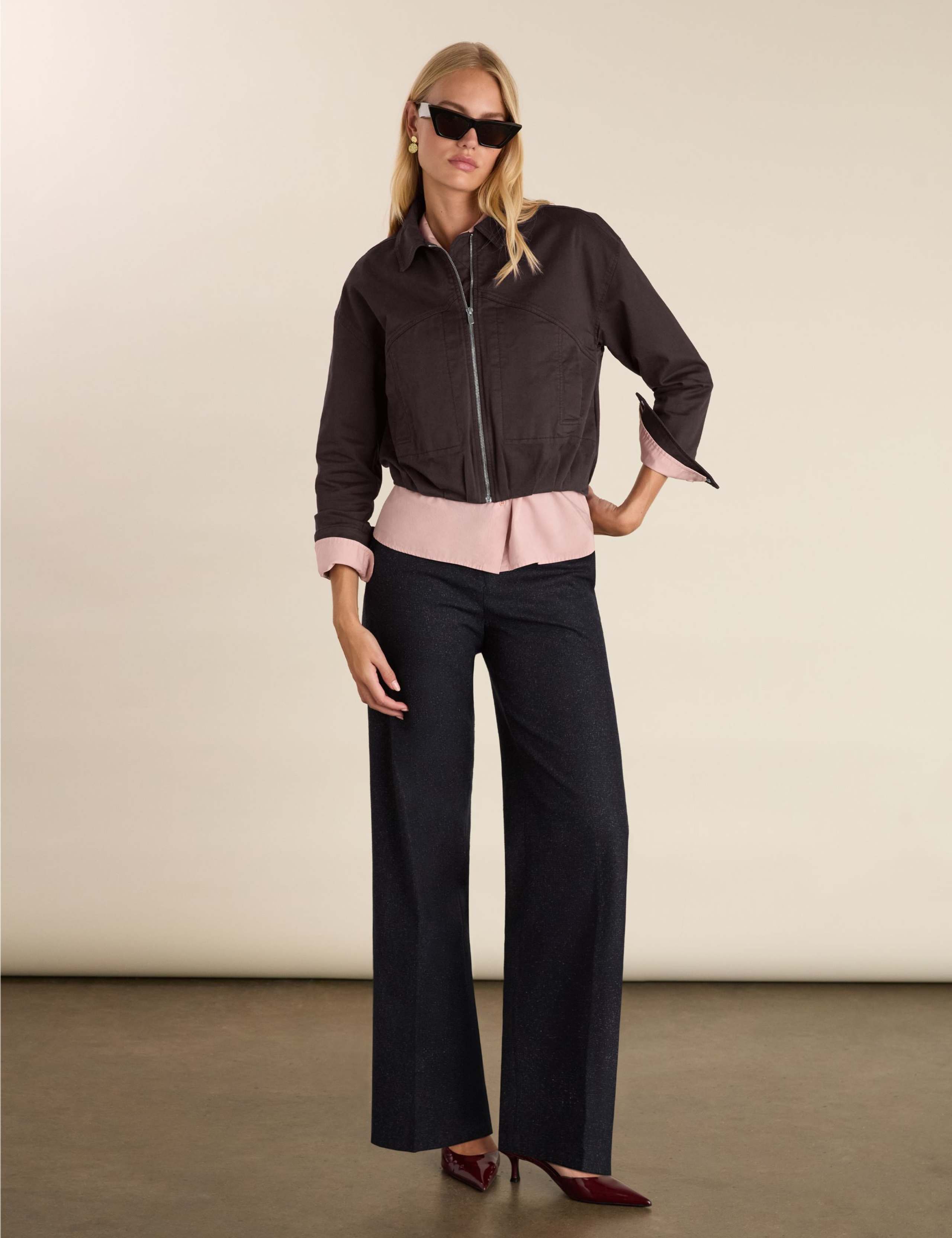 Cotton Rich Relaxed Cropped Bomber Jacket 5 of 7