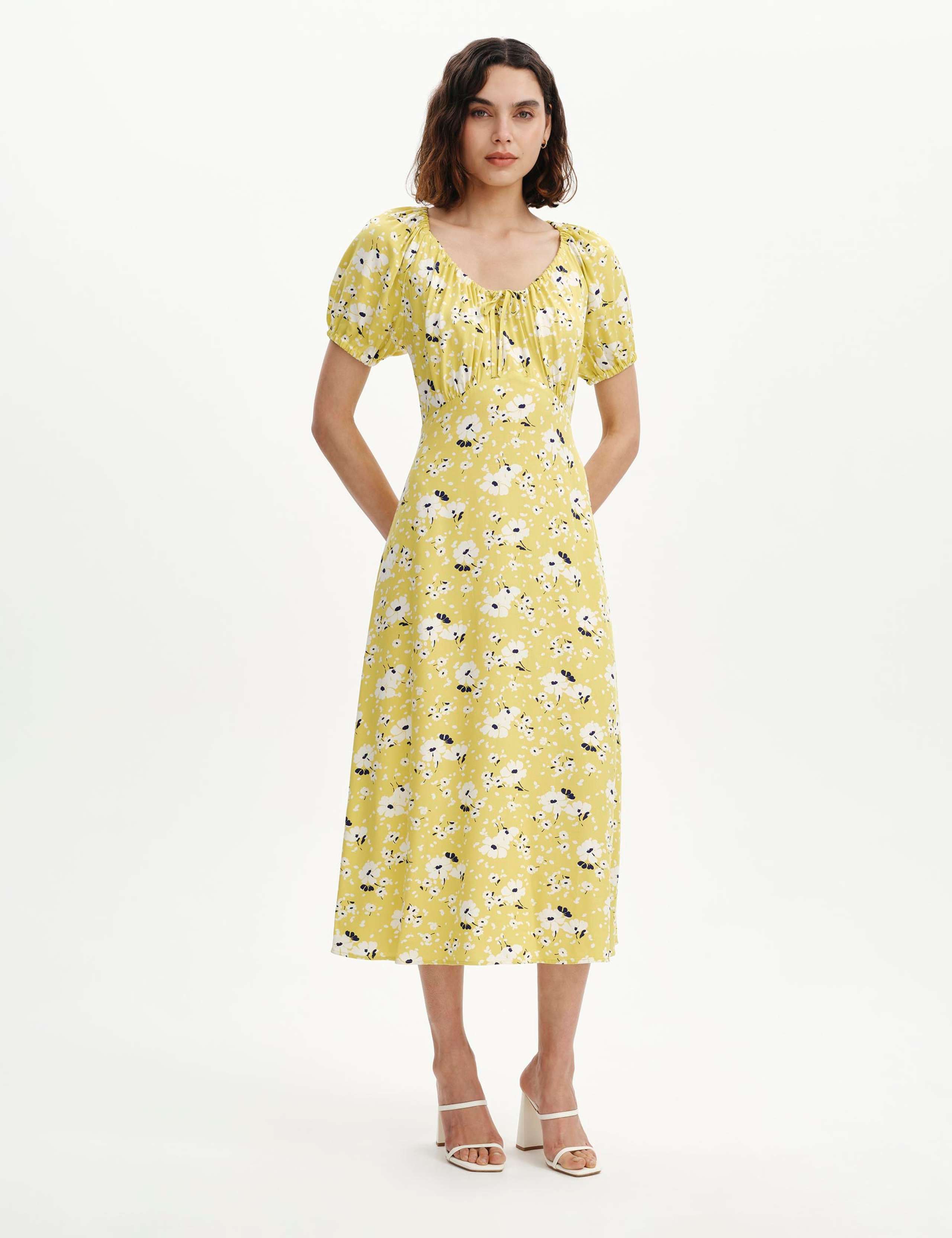 Floral Scoop Neck Midi Tea Dress 2 of 5
