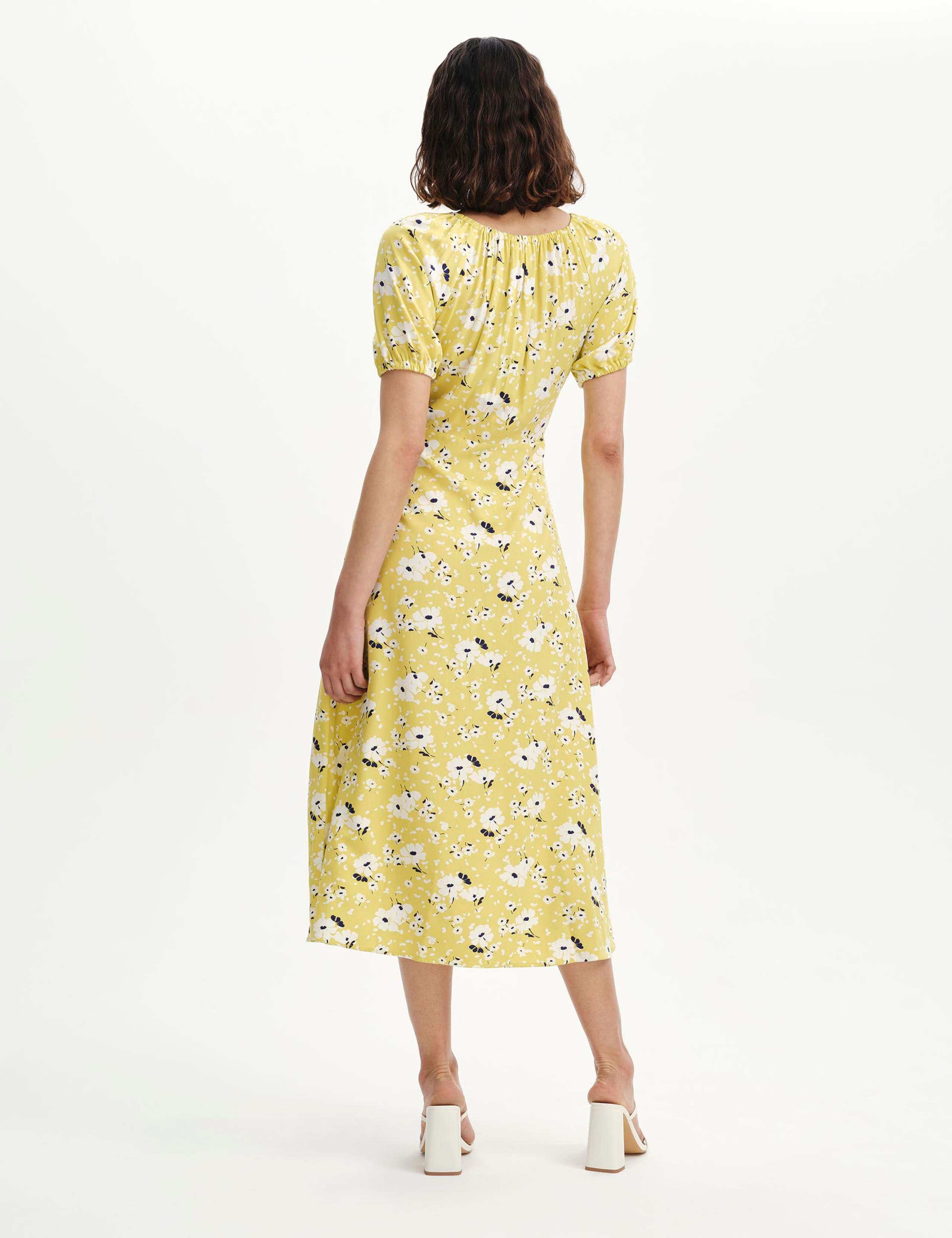 Floral Scoop Neck Midi Tea Dress 3 of 5