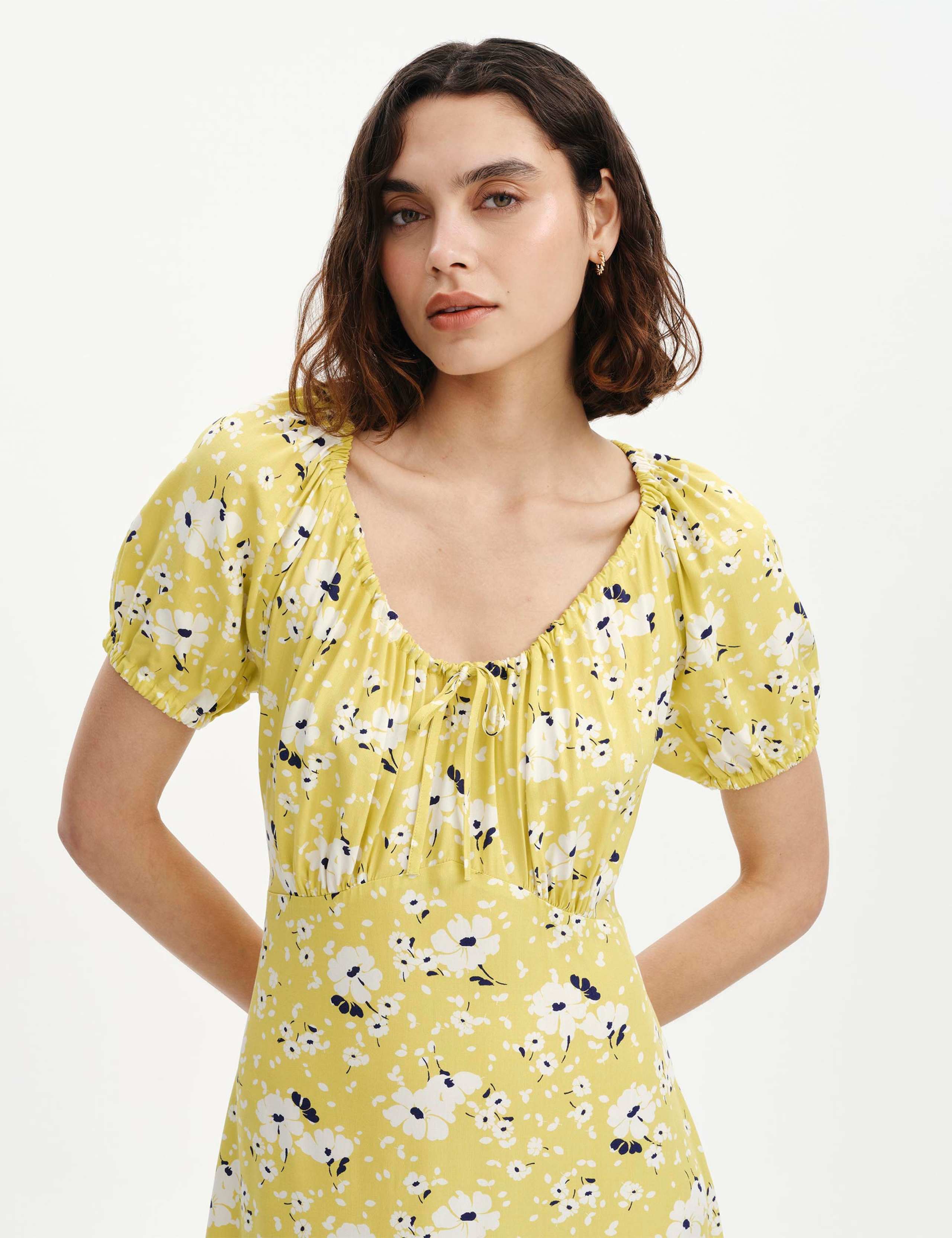 Floral Scoop Neck Midi Tea Dress 4 of 5