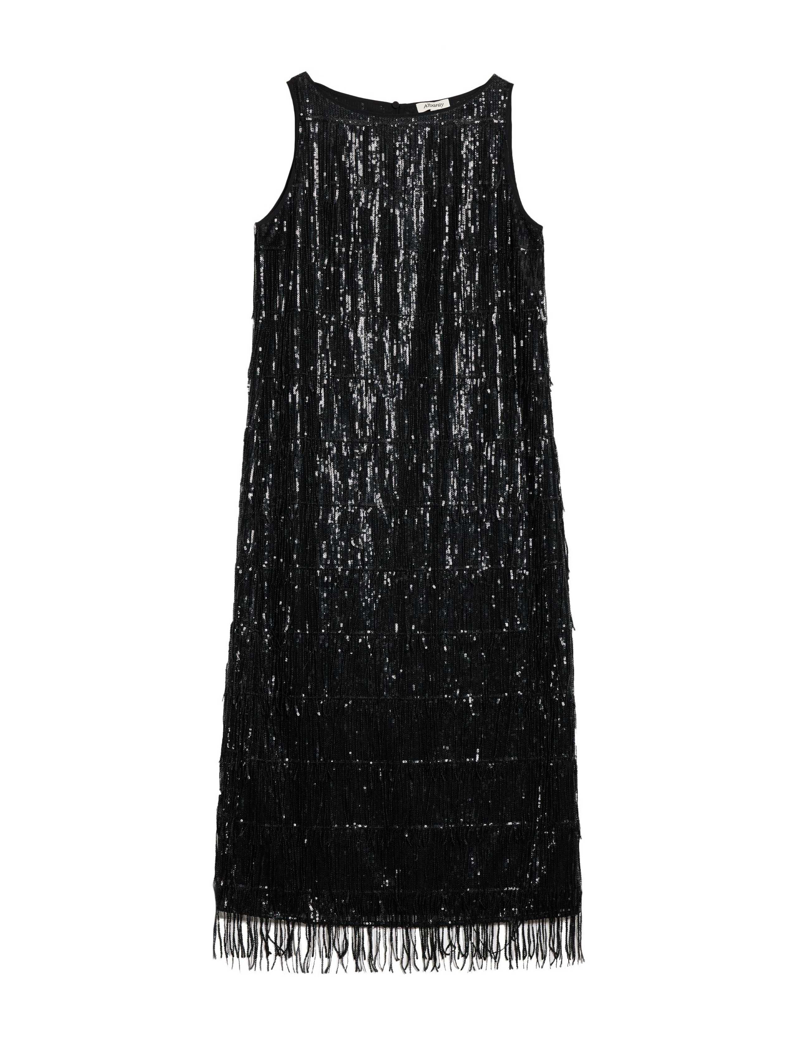 Sequin Fringed Midi Column Dress 2 of 5