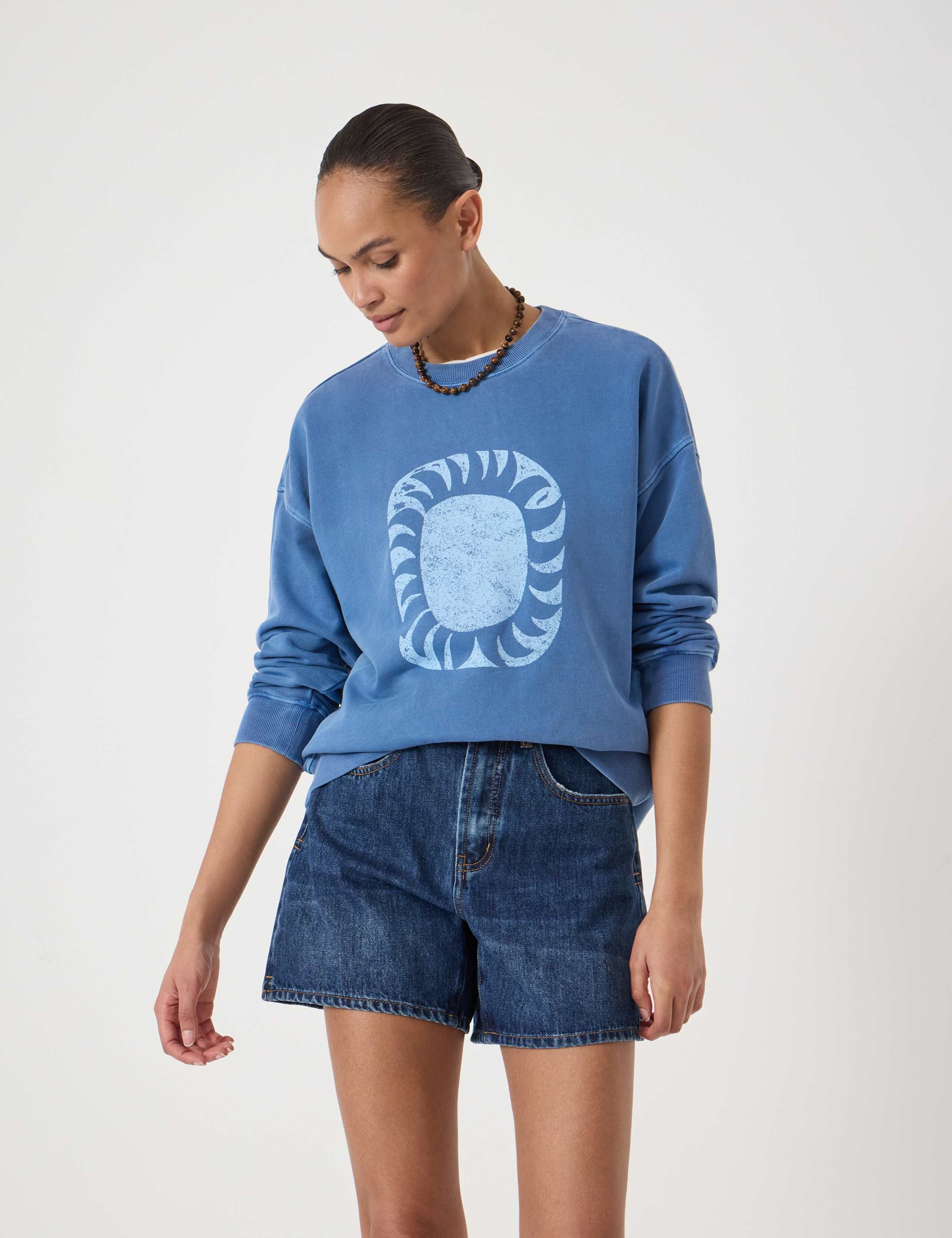 Pure Washed Cotton Sun Graphic Sweatshirt 2 of 4