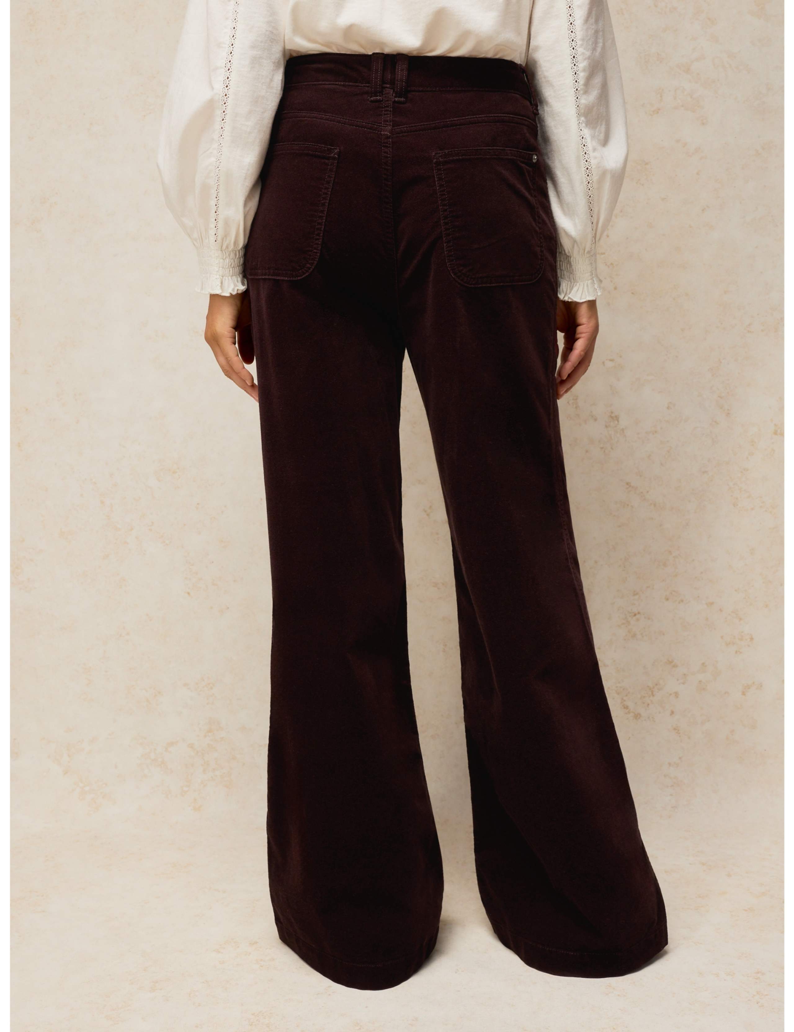 Cotton Rich Velvet Wide Leg Trousers 4 of 6