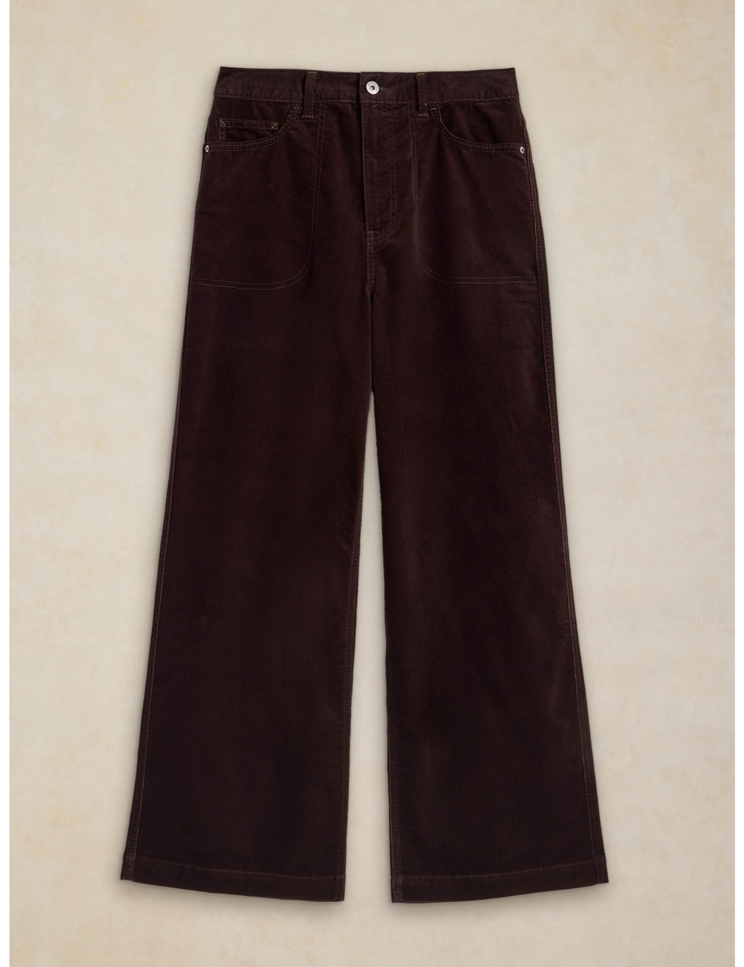 Cotton Rich Velvet Wide Leg Trousers 2 of 6