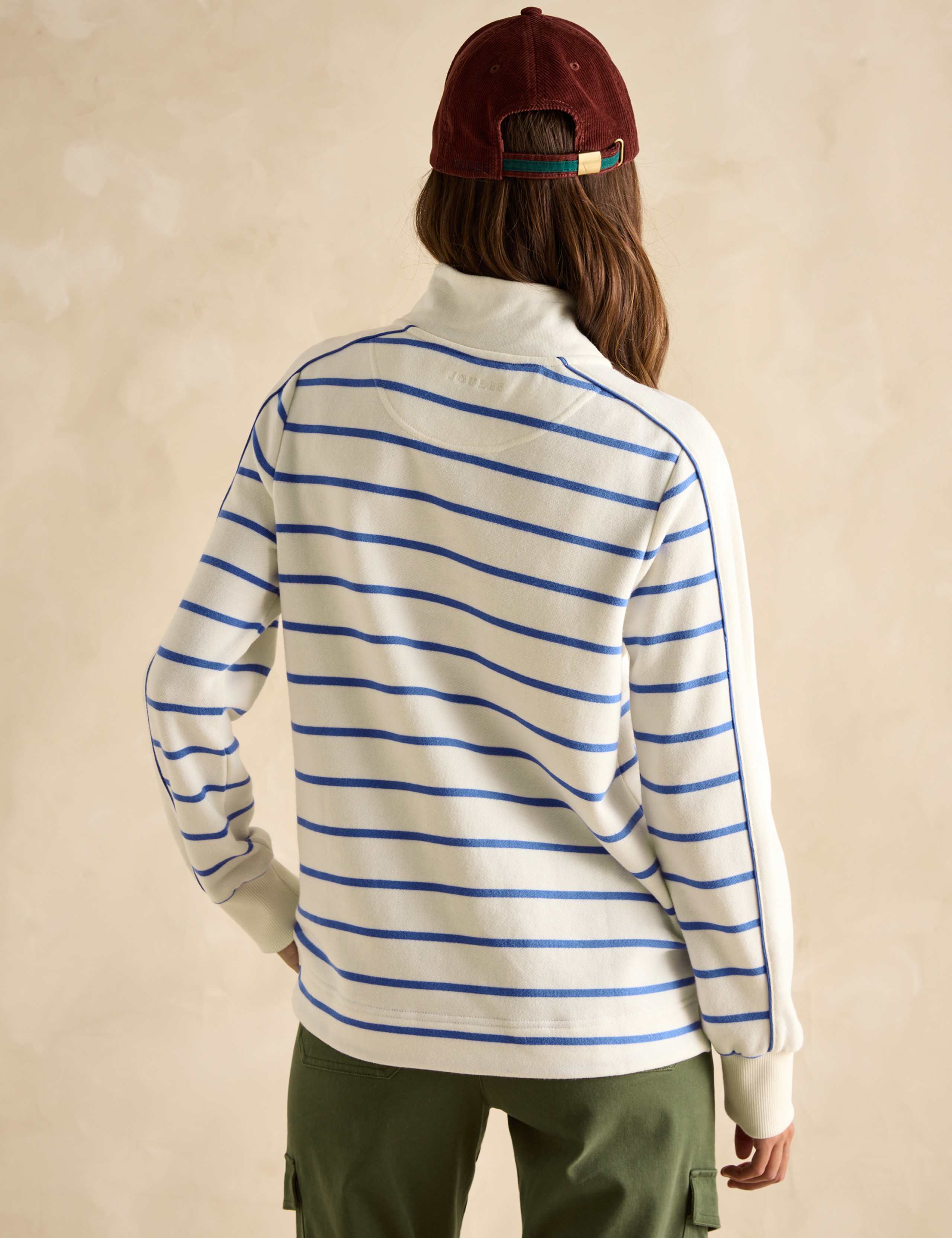Pure Cotton Striped Funnel Neck Sweatshirt 4 of 7