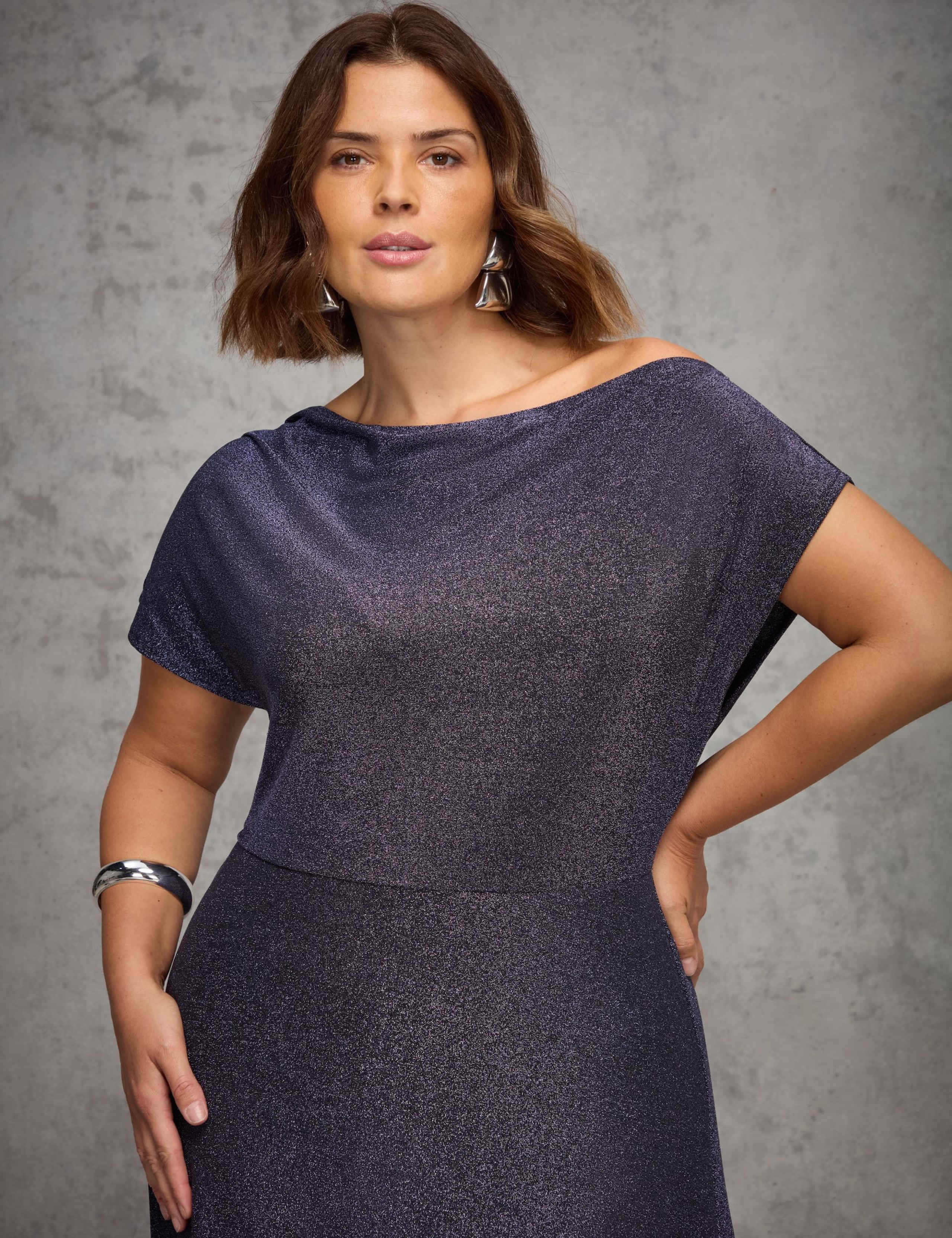 Sparkly Asymmetric Maxi Waisted Dress 4 of 6