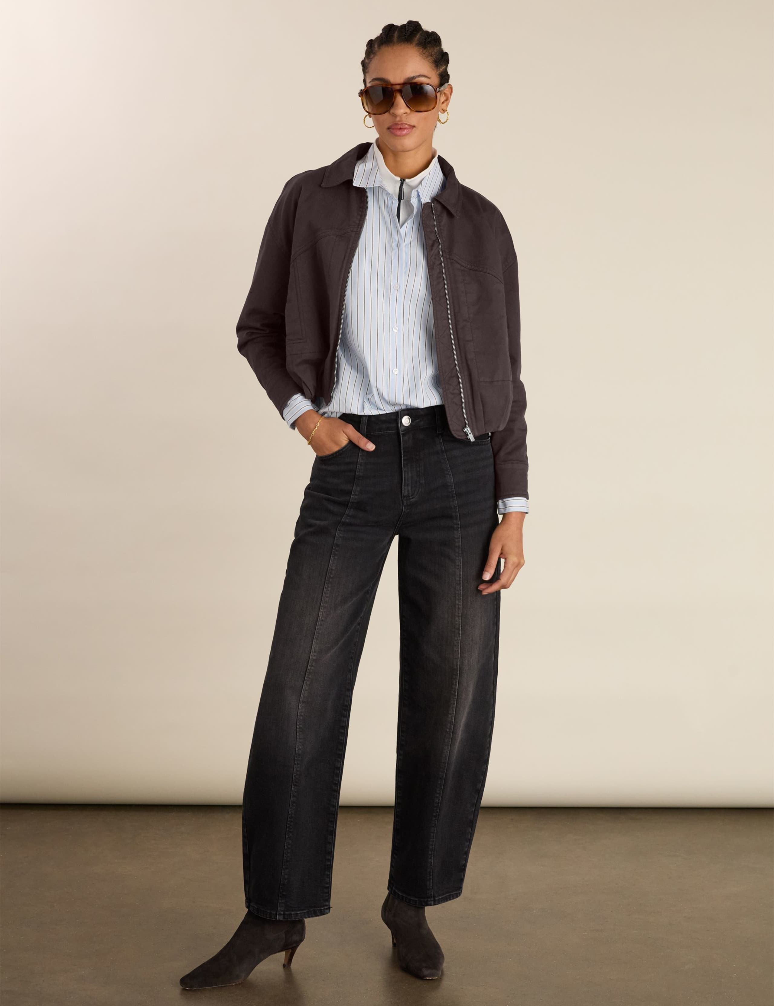 High Waisted Barrel Jeans 1 of 6