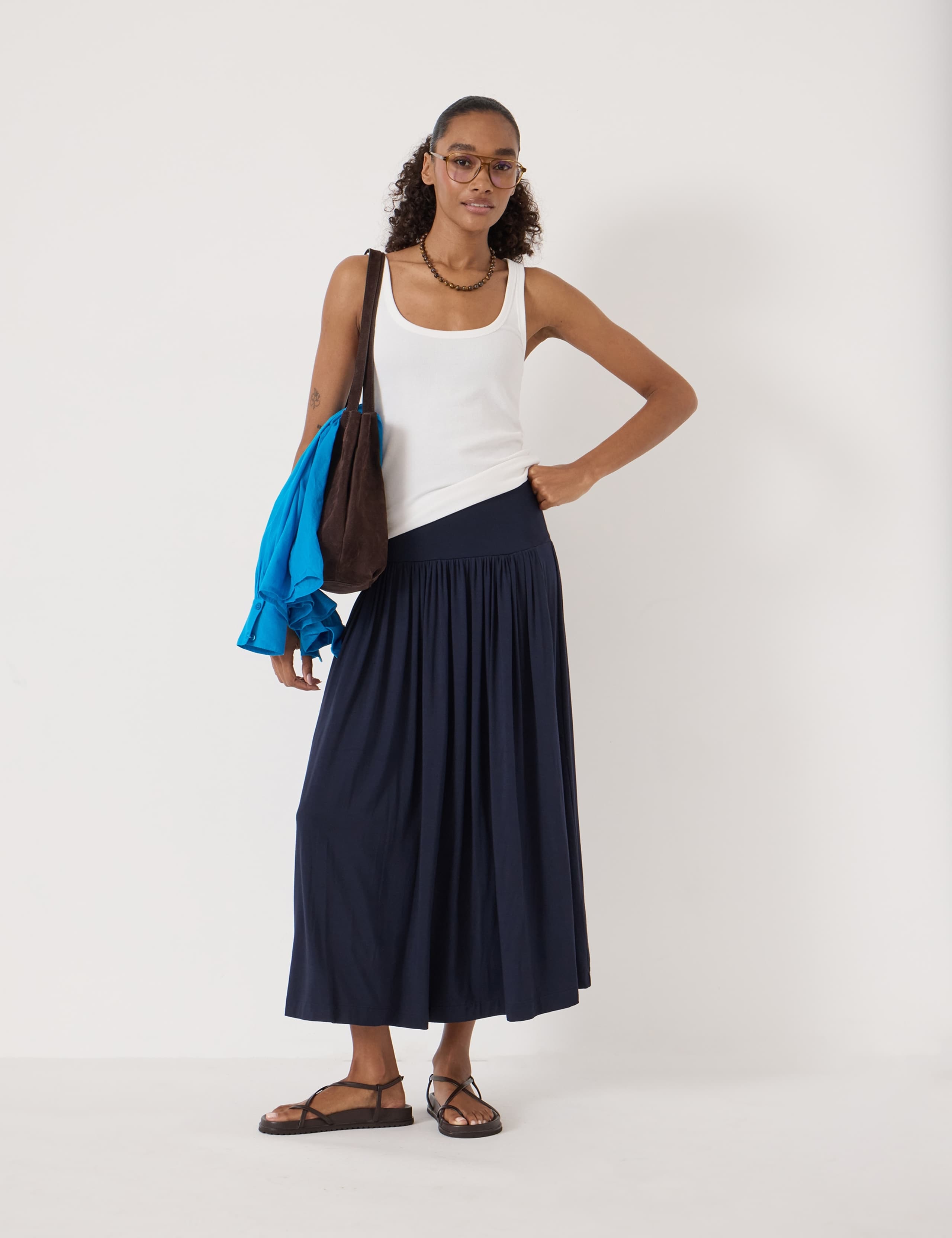Modal Rich Jersey Midaxi Drop Waist Skirt 3 of 7
