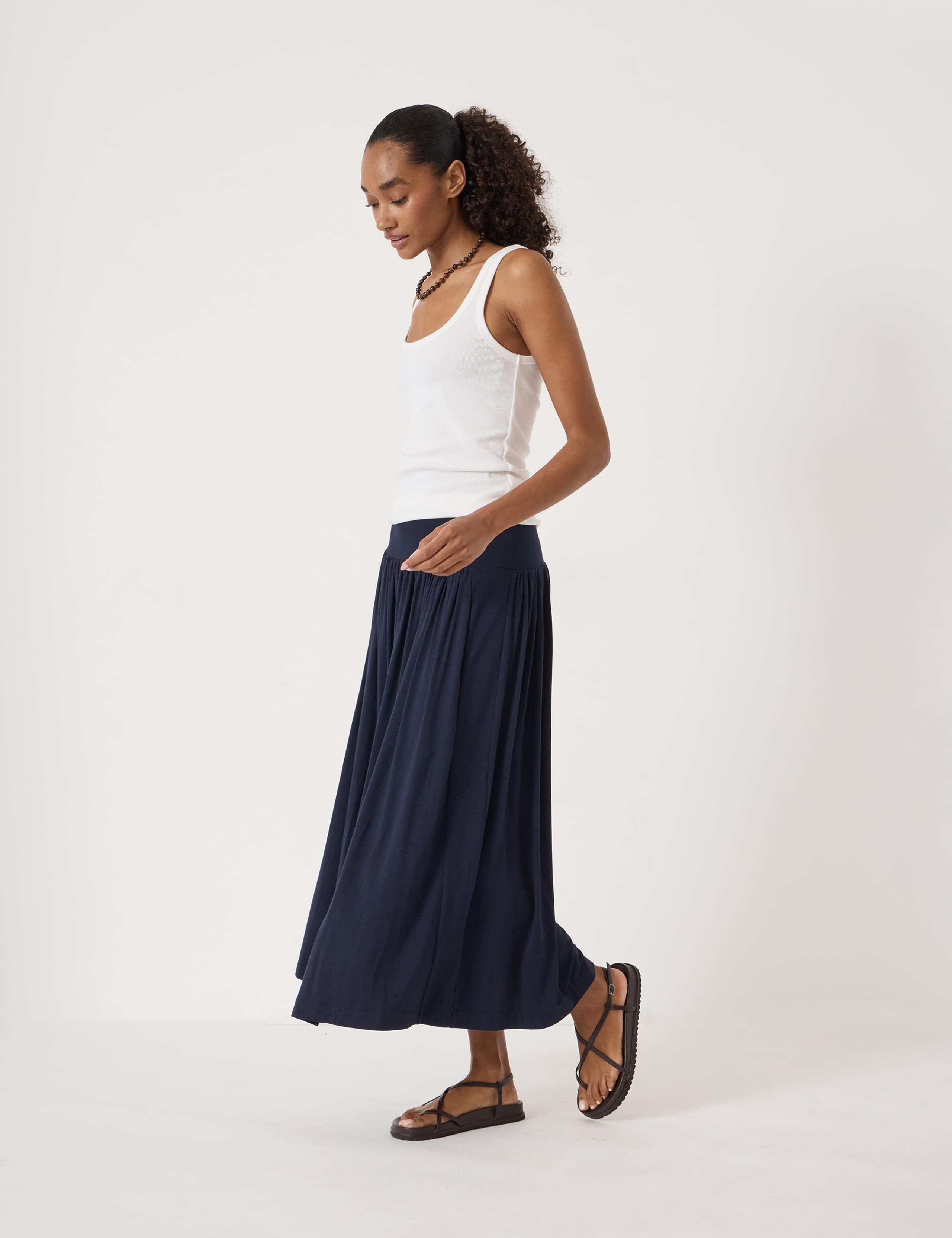 Modal Rich Jersey Midaxi Drop Waist Skirt 4 of 7