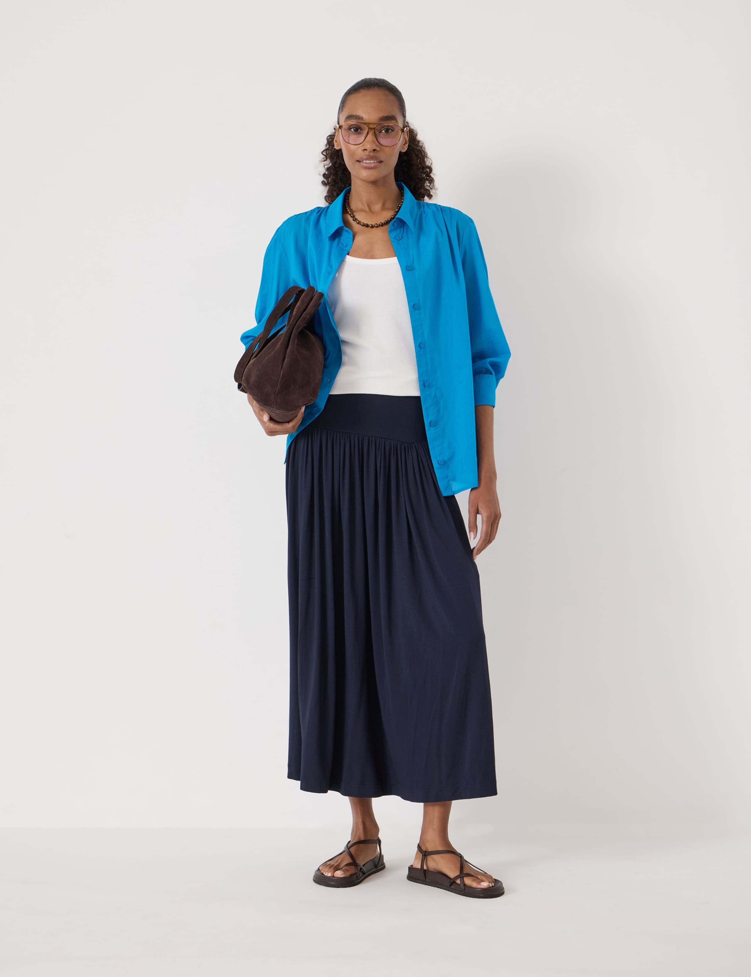 Modal Rich Jersey Midaxi Drop Waist Skirt 6 of 7