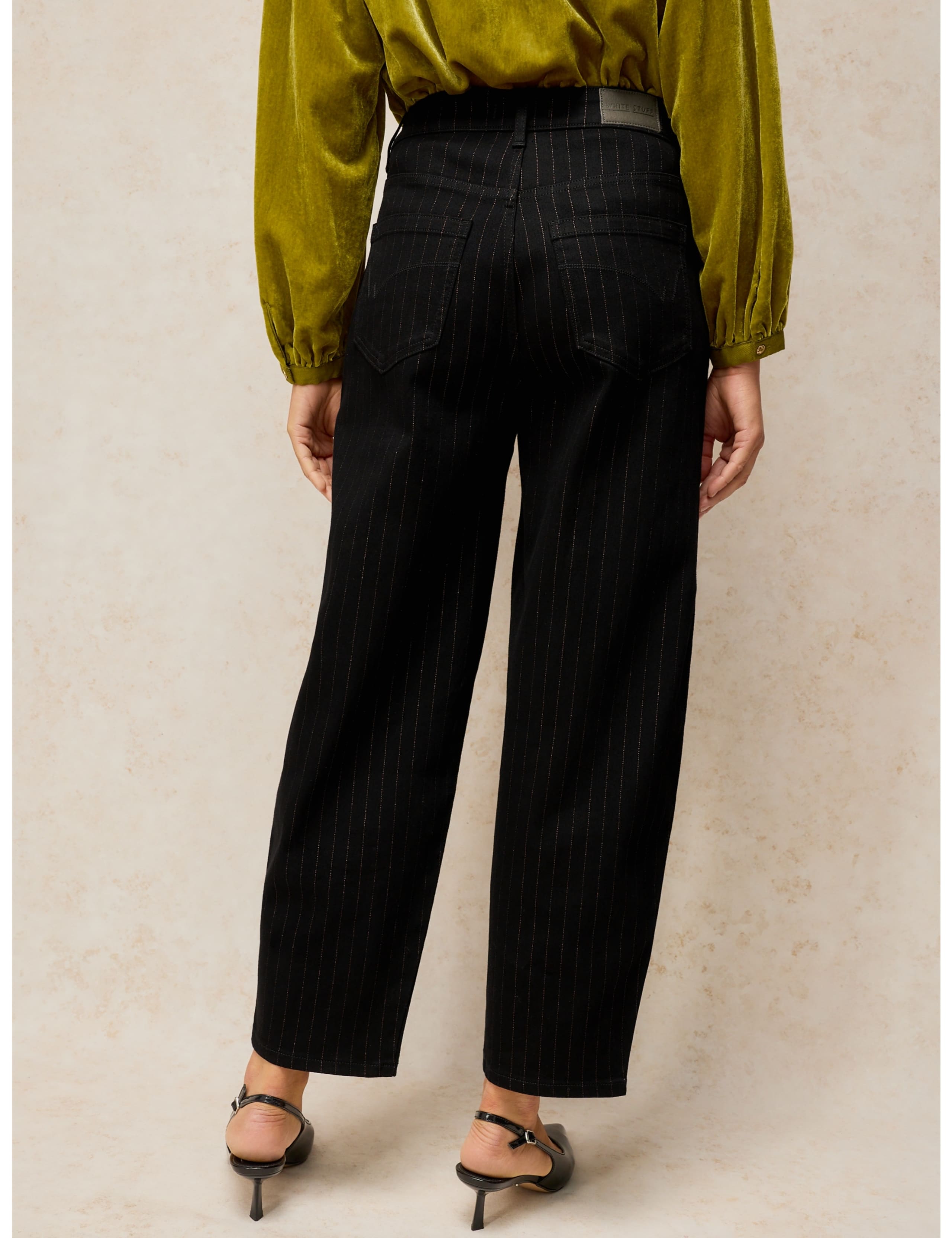 Aubrey Metallic Striped Straight Leg Jeans 5 of 7