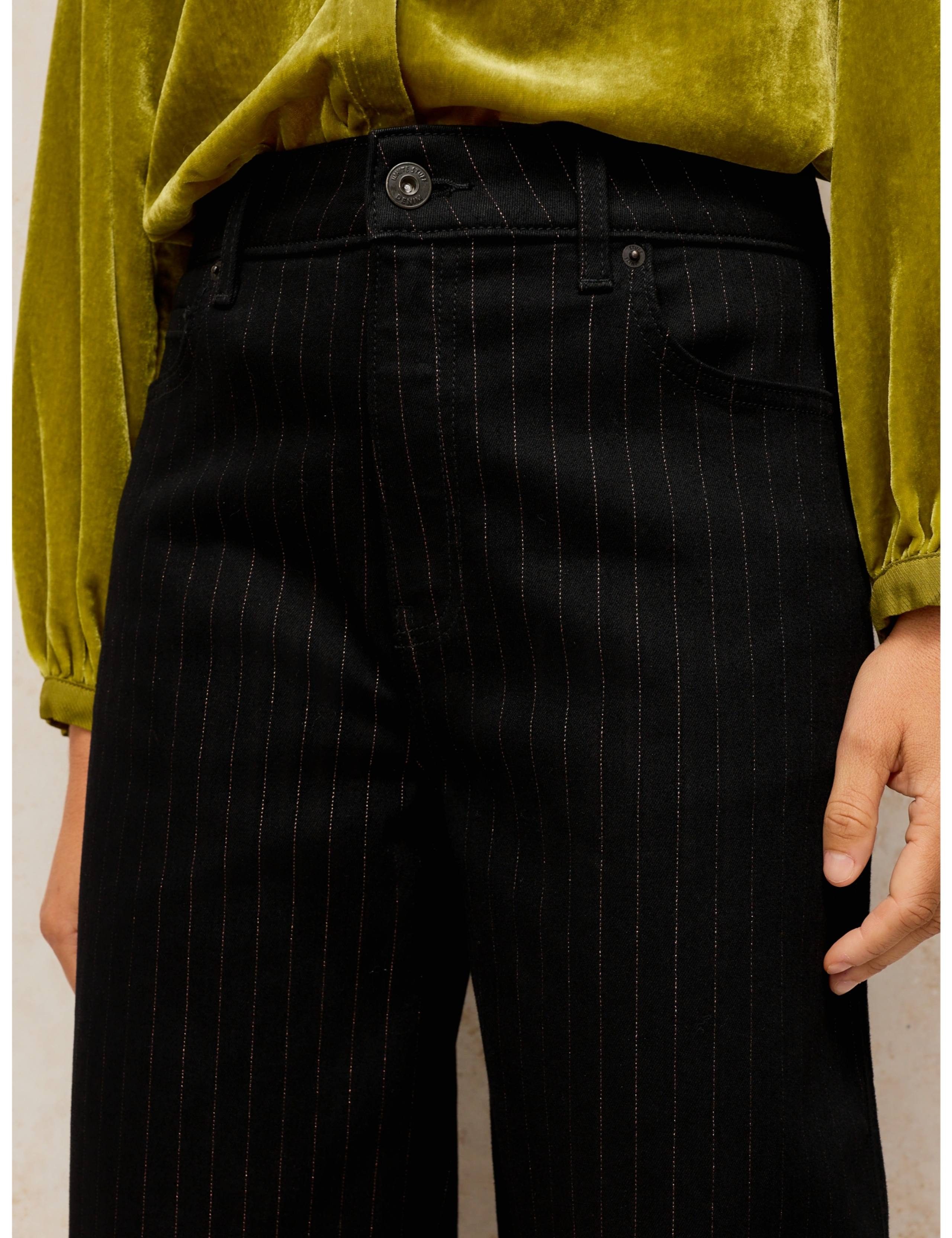 Aubrey Metallic Striped Straight Leg Jeans 6 of 7