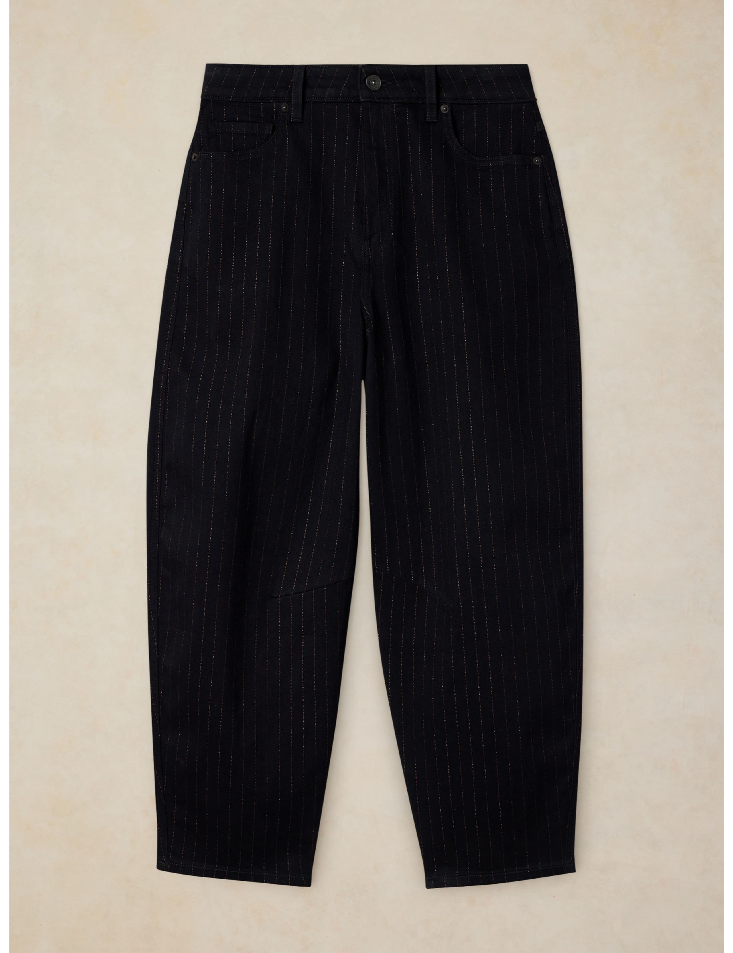 Aubrey Metallic Striped Straight Leg Jeans 2 of 7