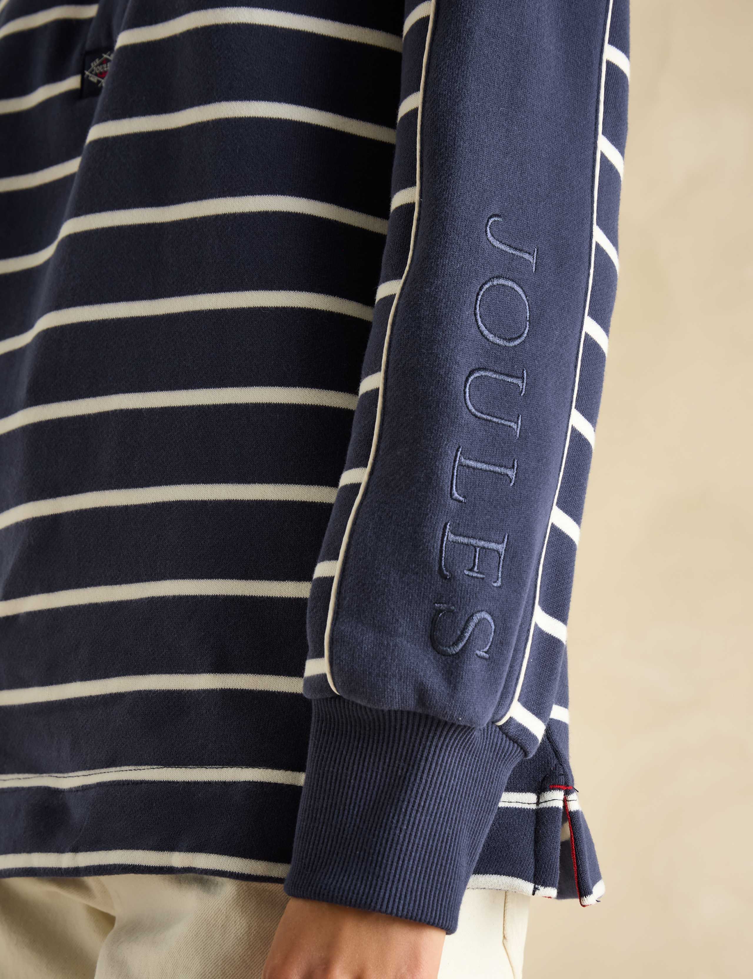 Pure Cotton Striped Funnel Neck Sweatshirt 7 of 7
