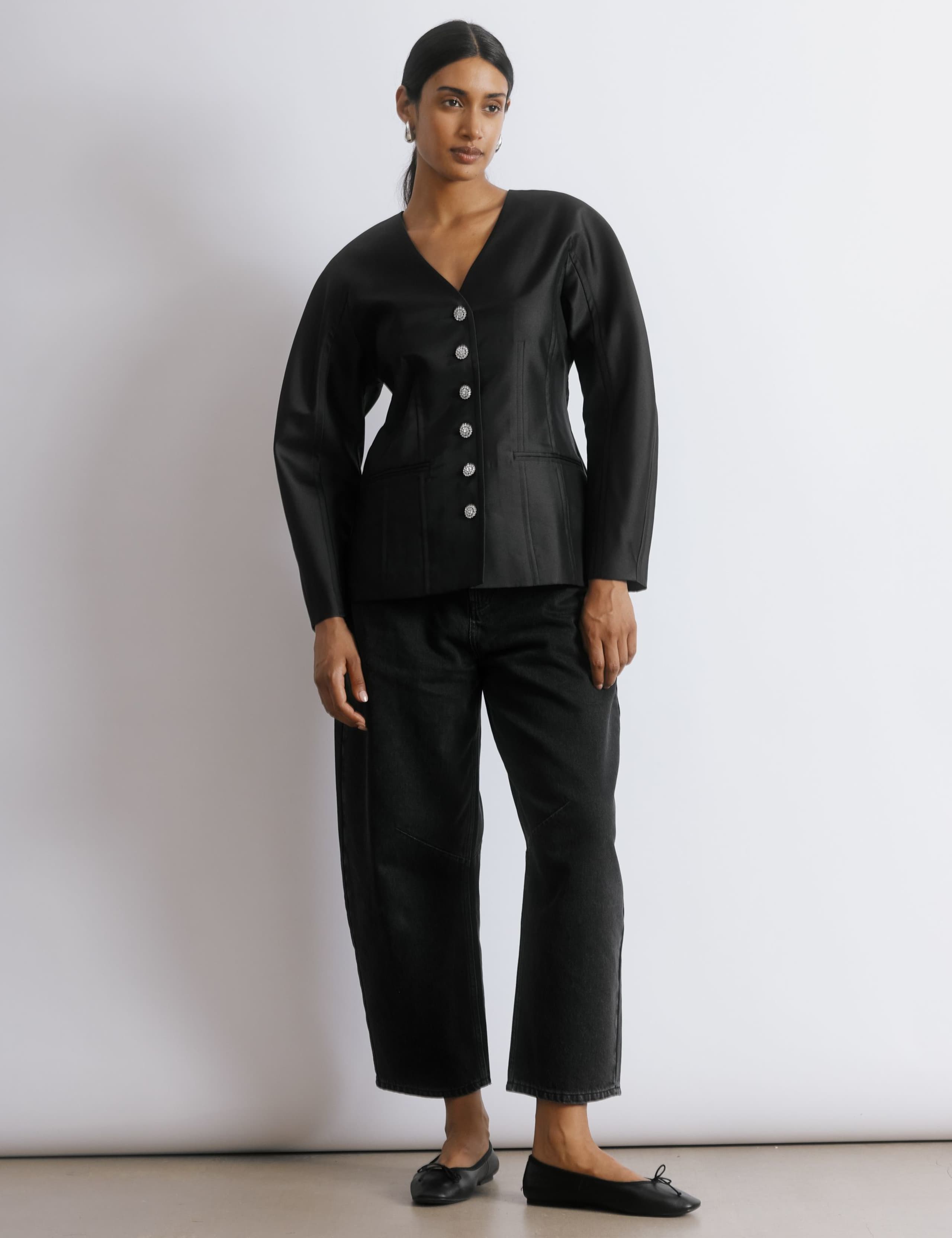 Taffeta Cocoon Sleeve Jacket 3 of 5