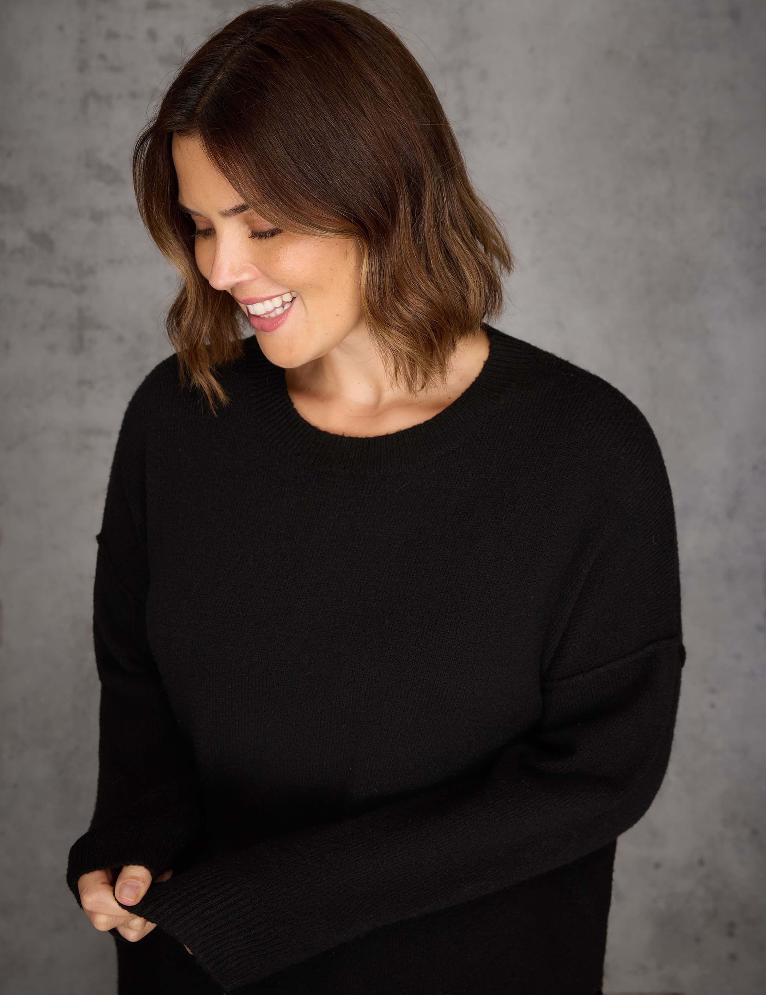 Crew Neck Midi Jumper Dress with Wool 5 of 5