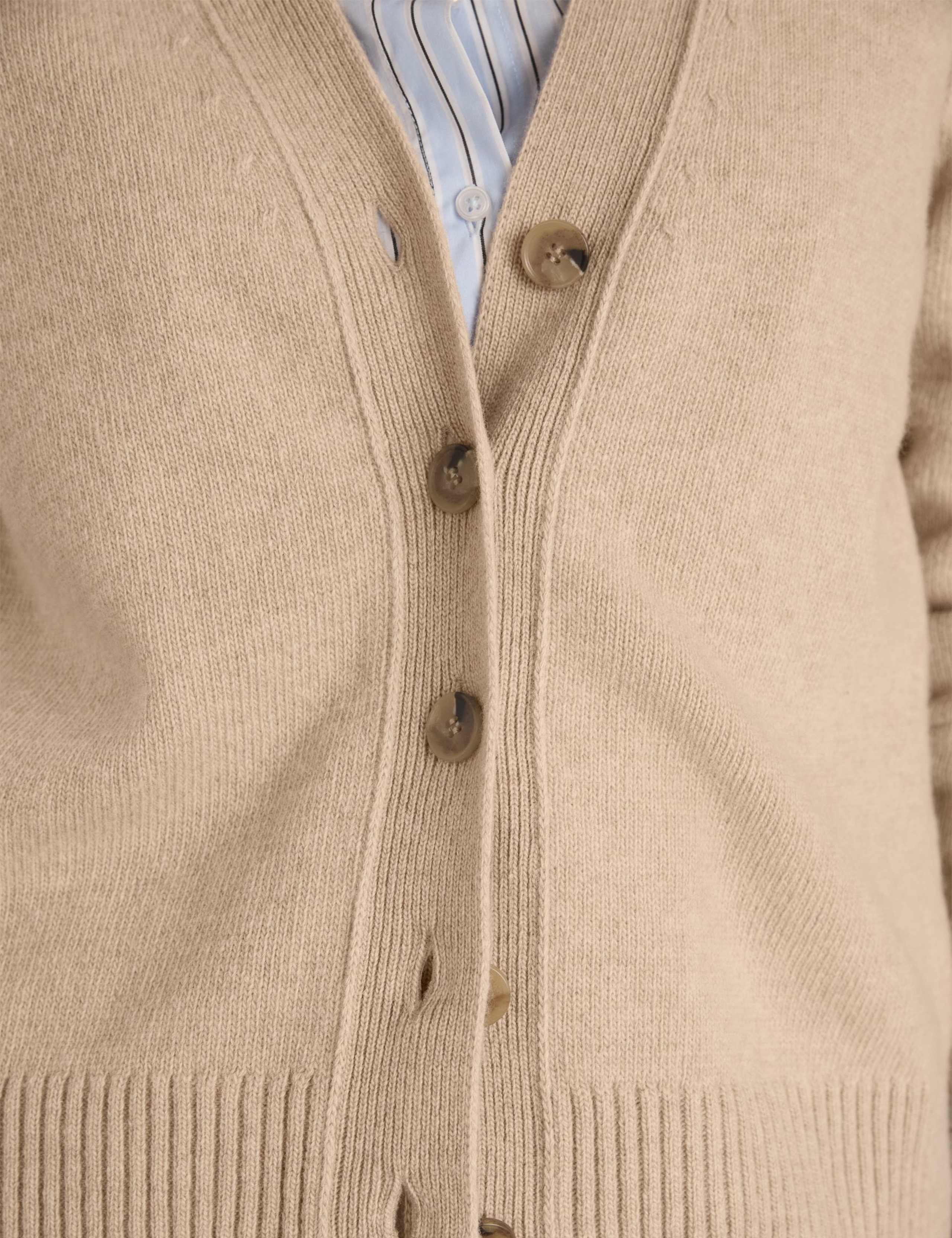 Wool Rich V-Neck Cardigan with Cashmere 3 of 4