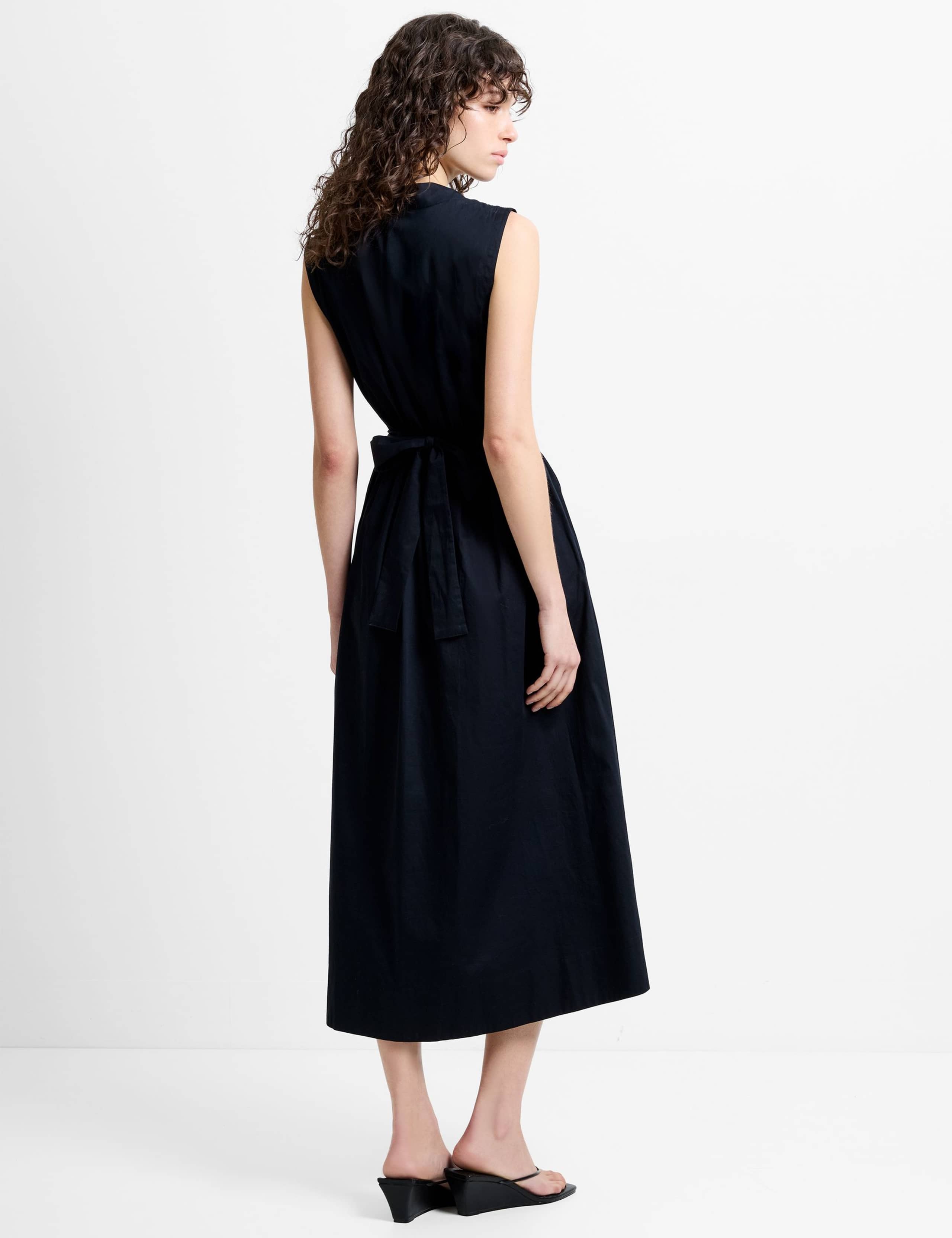 Pure Cotton Poplin Corsage Midi Dress 4 of 5