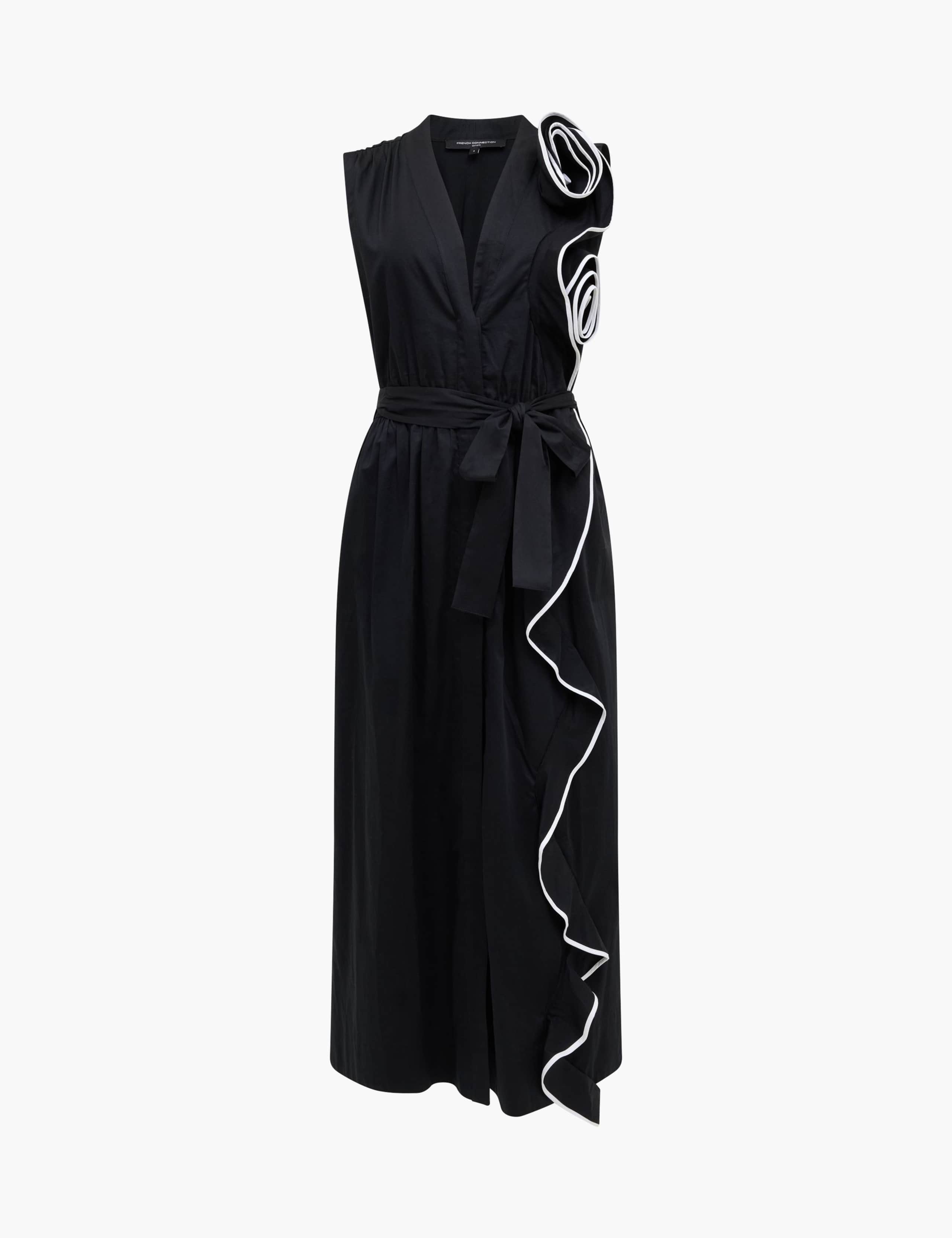 Pure Cotton Poplin Corsage Midi Dress 2 of 5