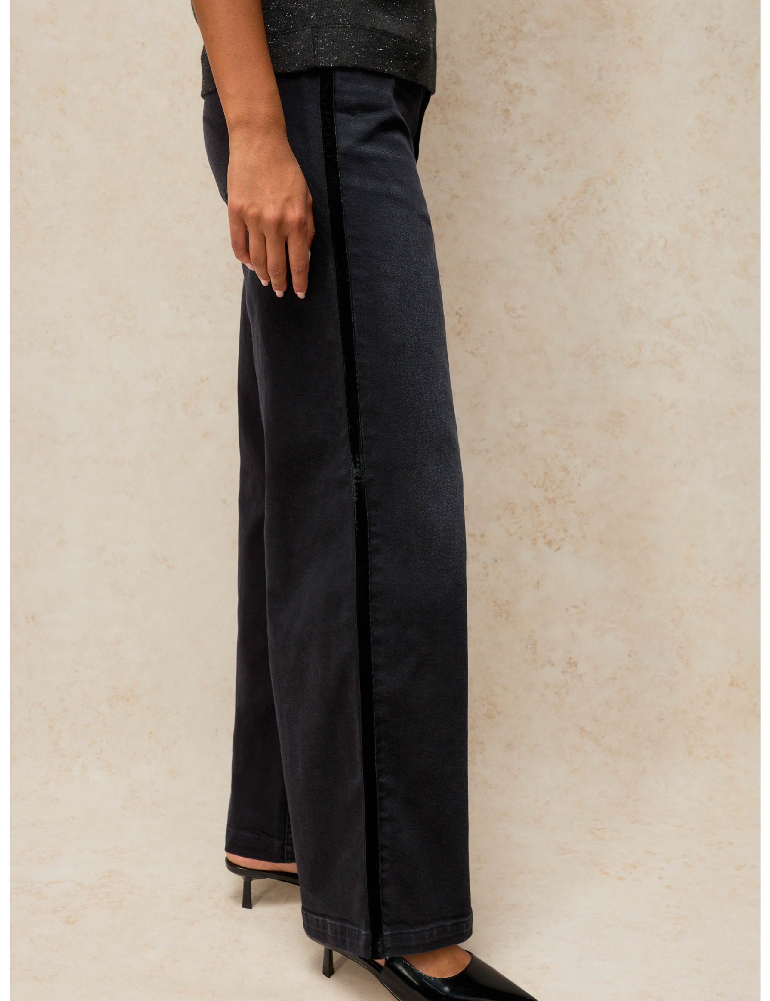 Velvet Striped Wide Leg Jeans 3 of 6