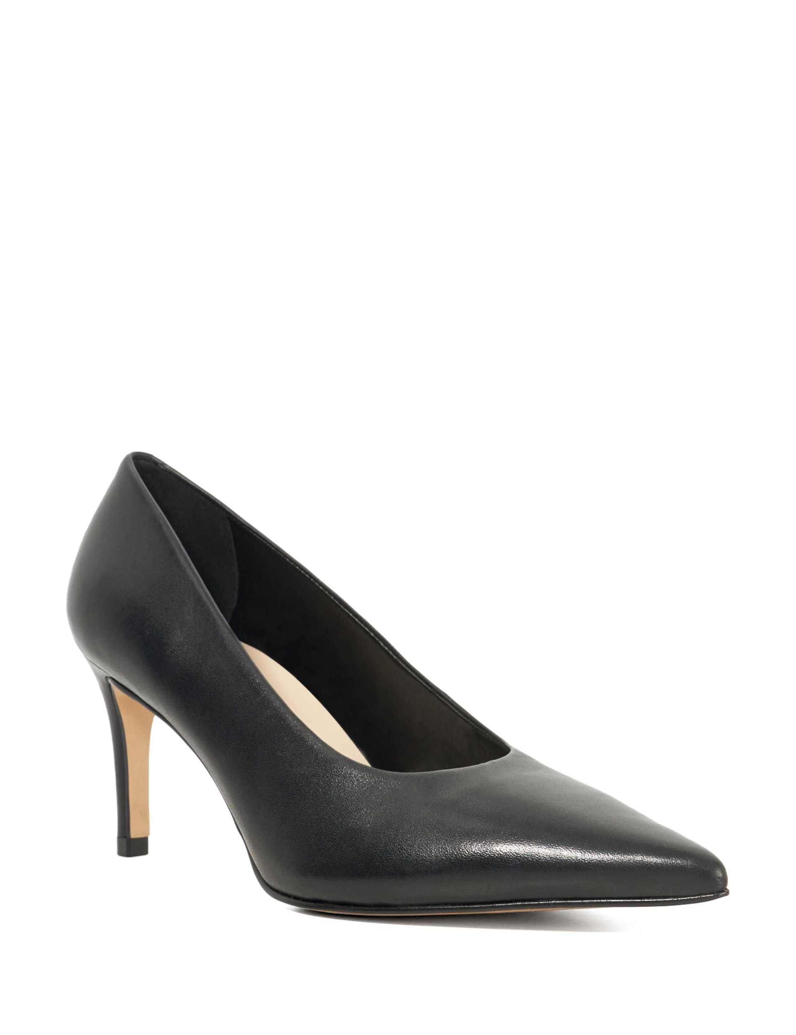 Leather Stiletto Heel Pointed Court Shoes 3 of 6