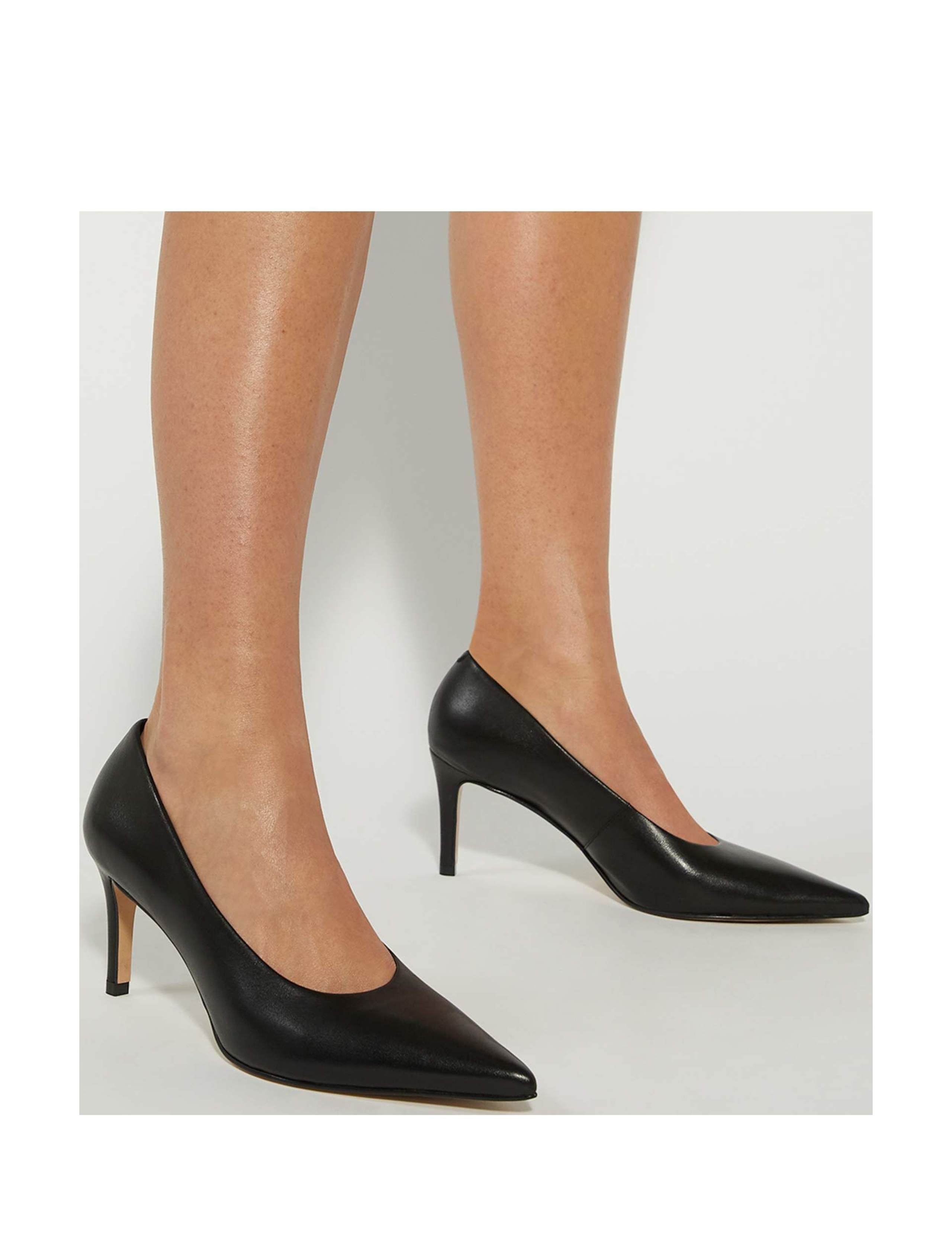 Leather Stiletto Heel Pointed Court Shoes 5 of 6