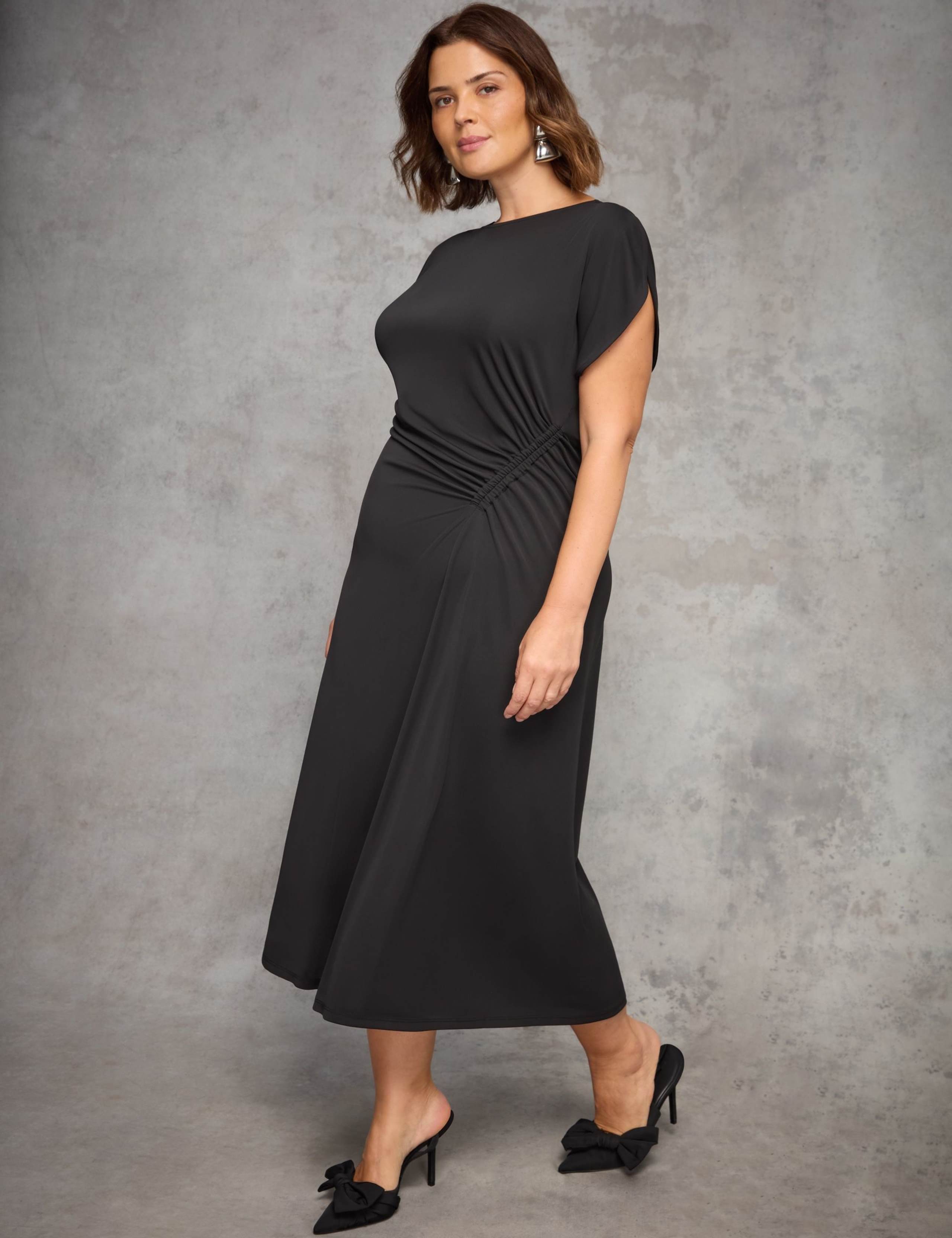 Draped Side Maxi Column Dress 1 of 5