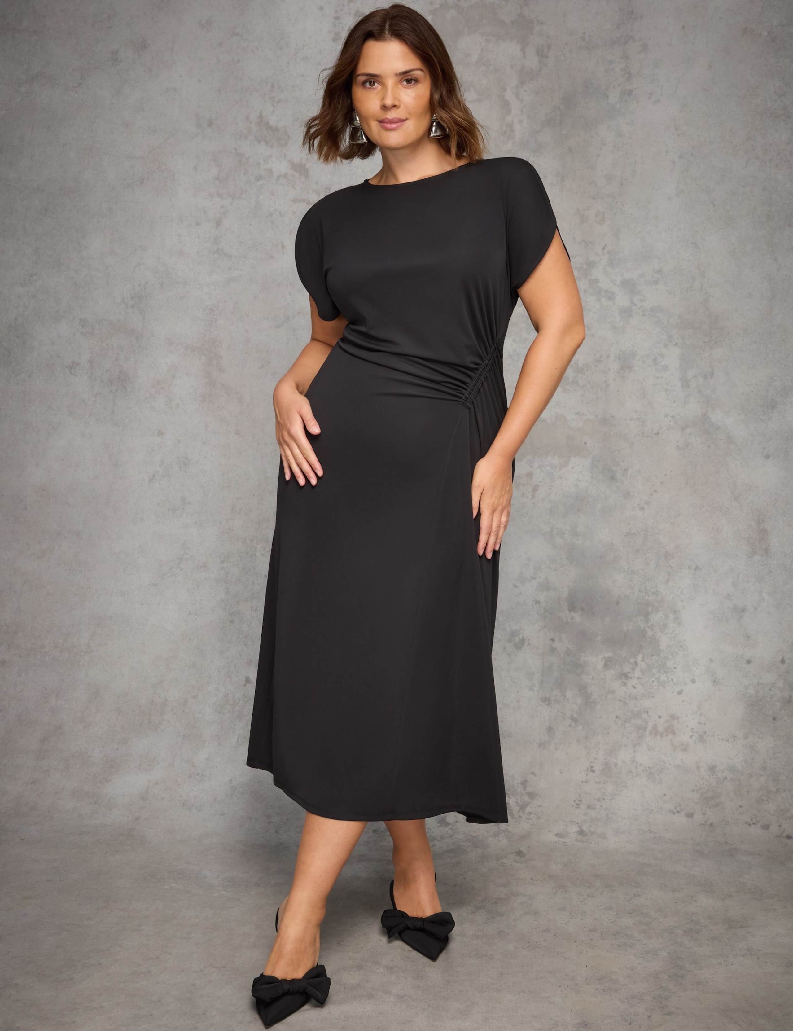 Draped Side Maxi Column Dress 3 of 5