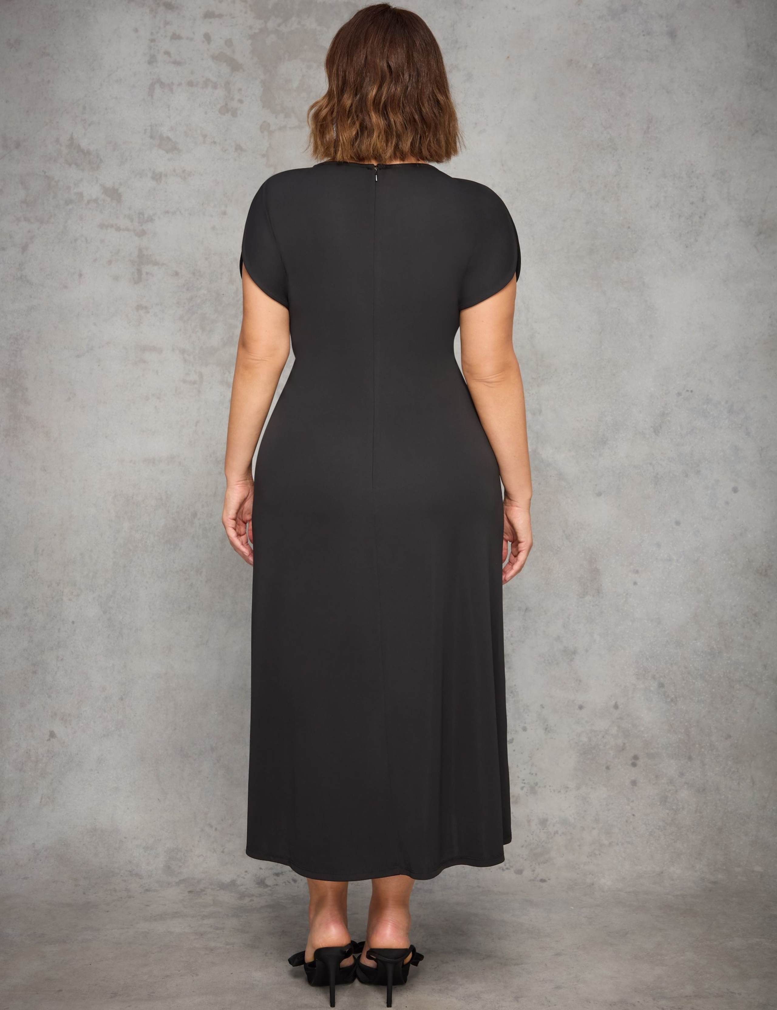 Draped Side Maxi Column Dress 4 of 5