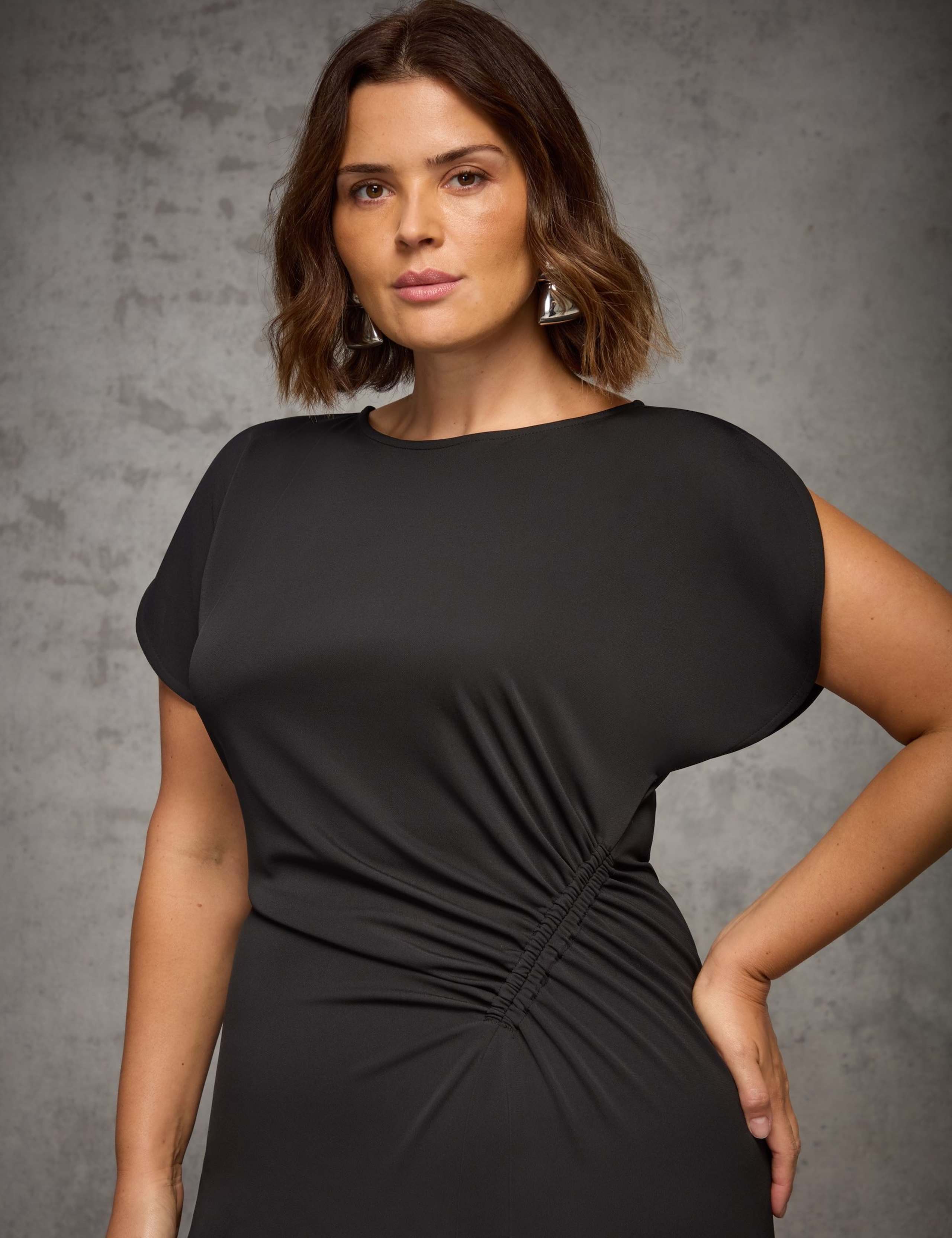 Draped Side Maxi Column Dress 5 of 5