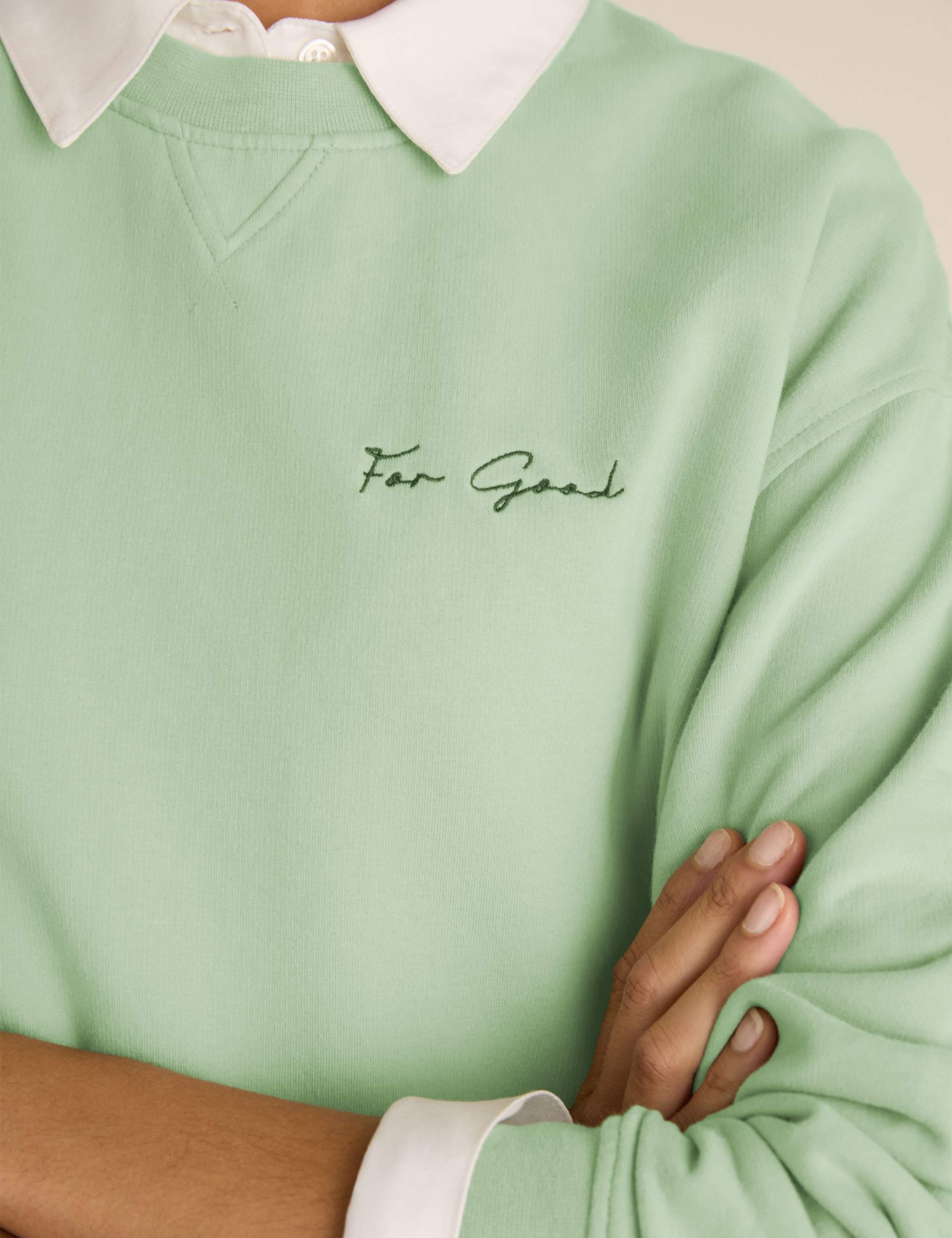 Cotton Rich Crop Sweatshirt 3 of 4