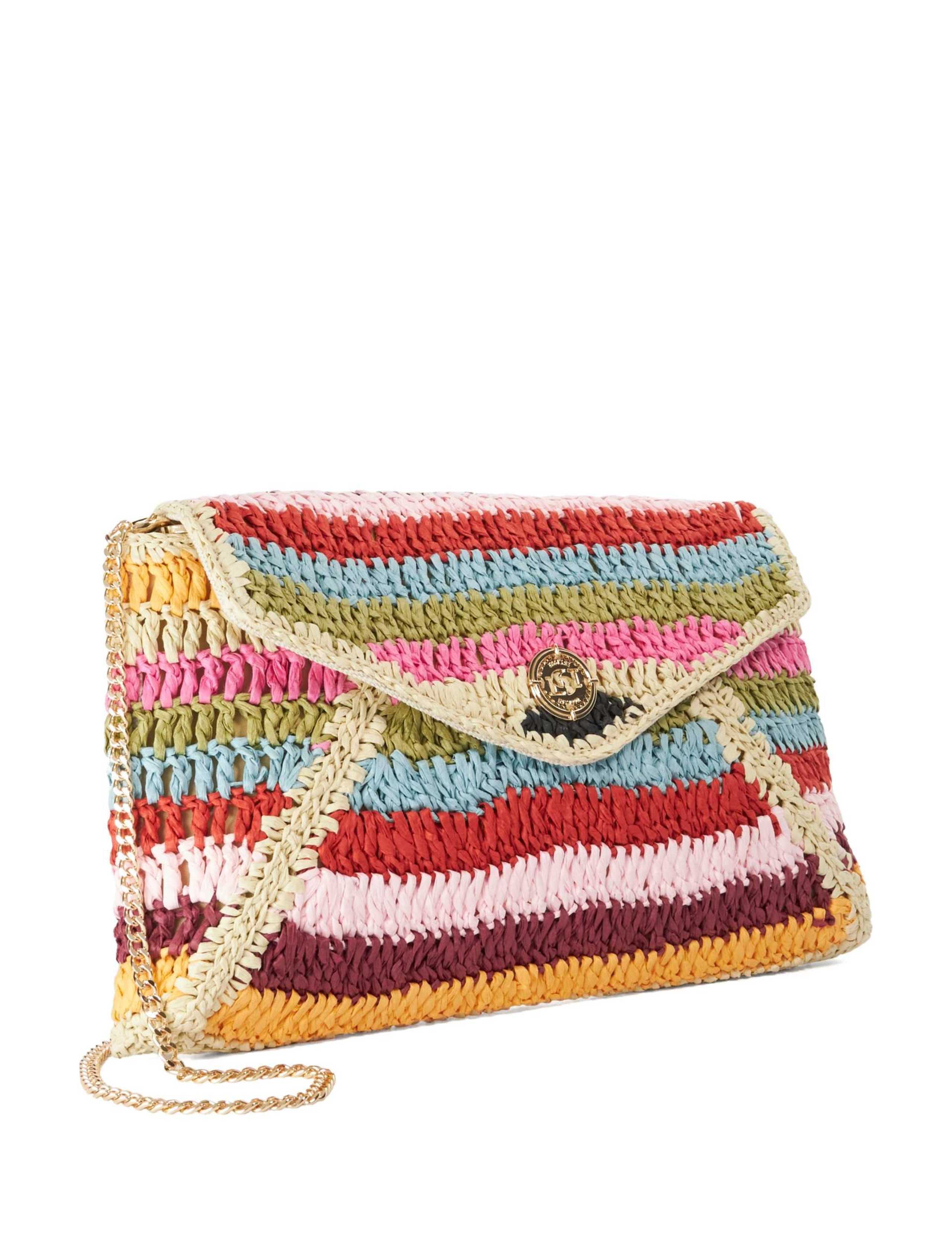 Raffia Striped Chain Strap Clutch Bag 2 of 5