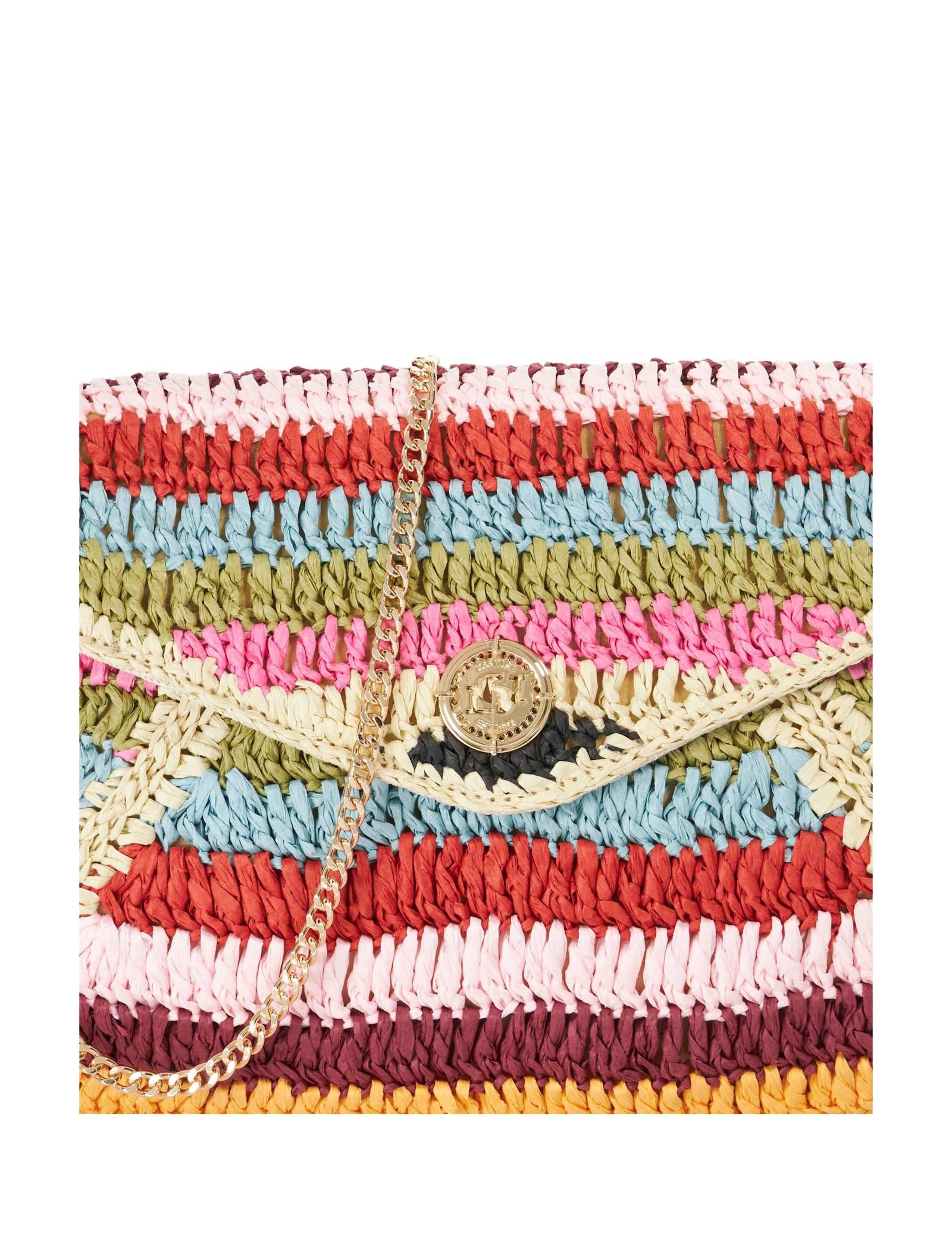 Raffia Striped Chain Strap Clutch Bag 3 of 5