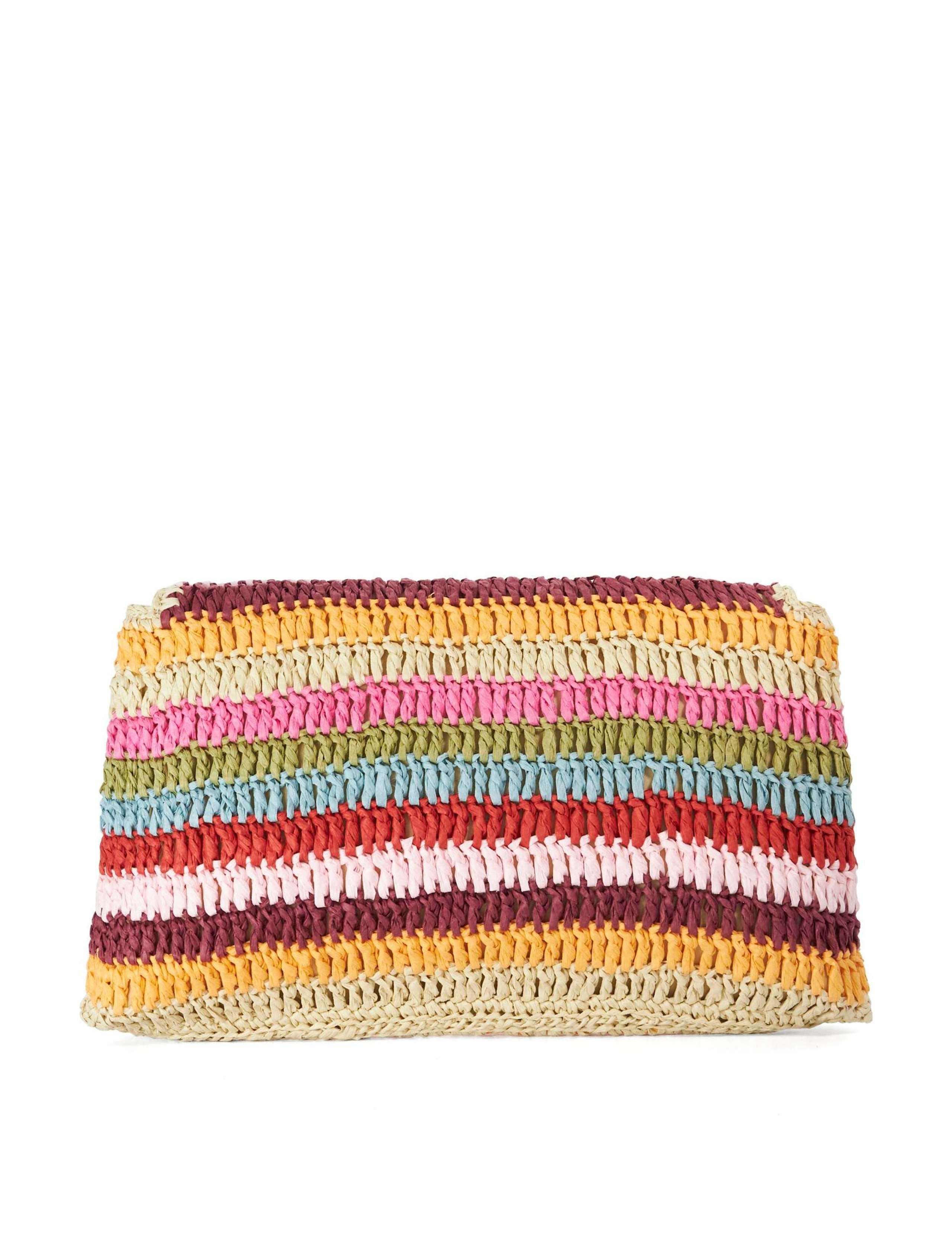 Raffia Striped Chain Strap Clutch Bag 4 of 5