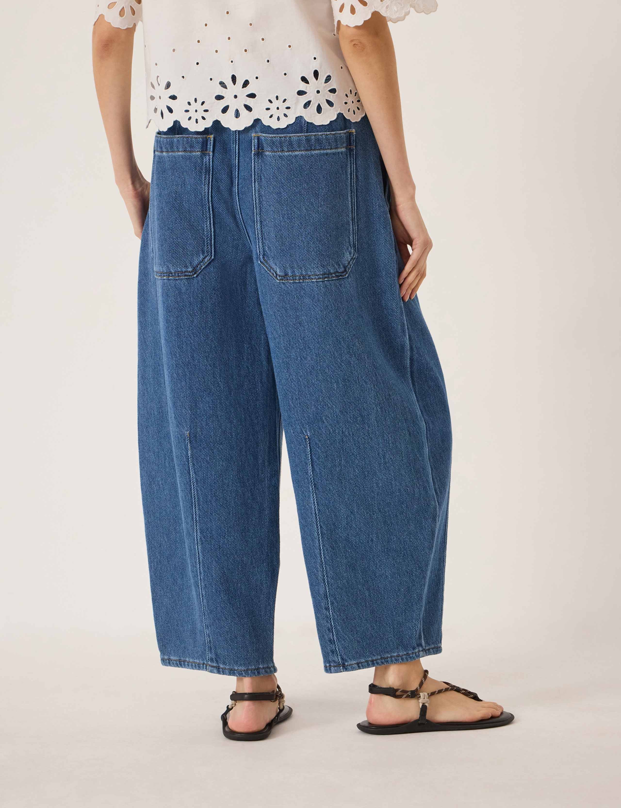 Barrel Leg Cropped Jeans 3 of 5