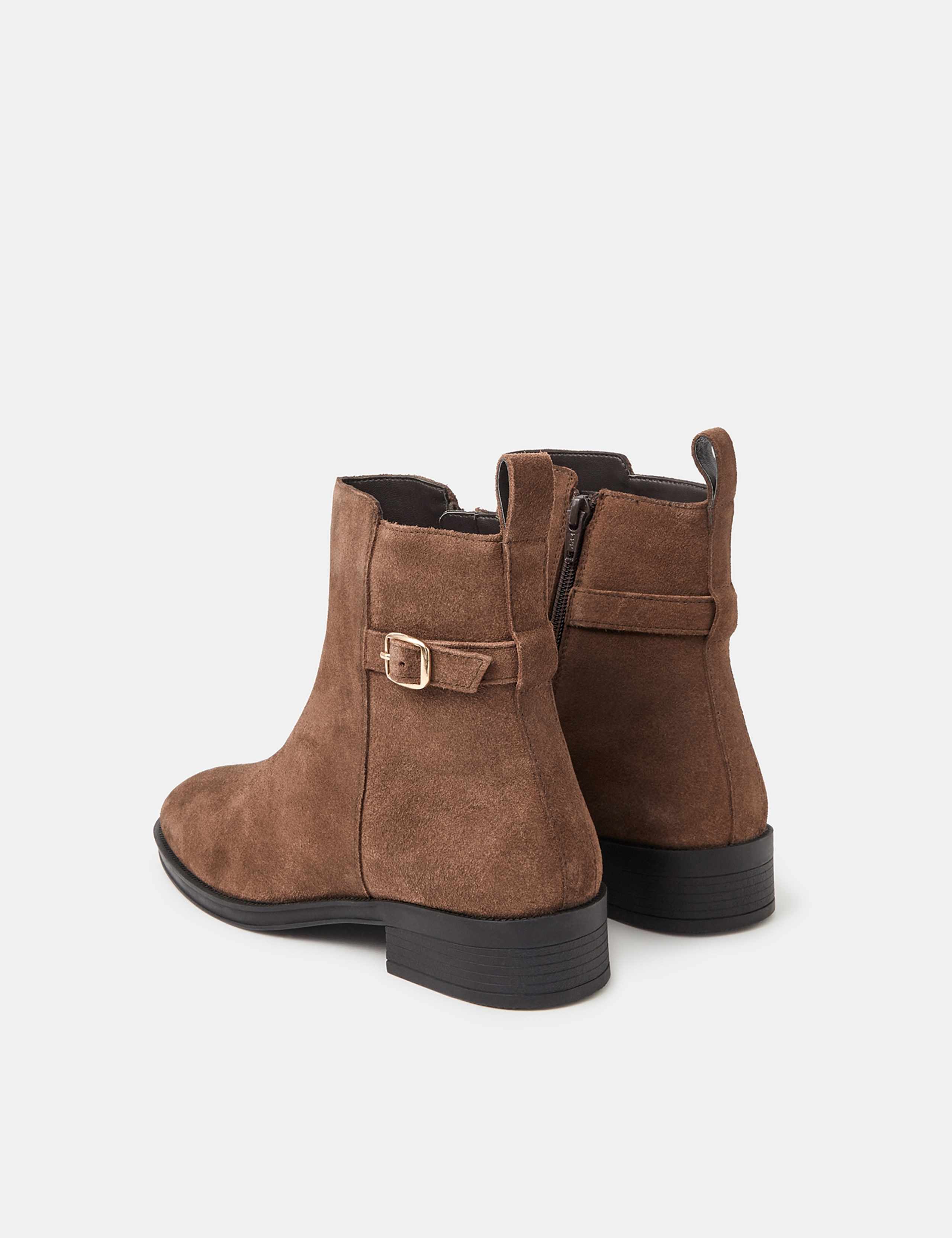 Suede Buckle Block Heel Ankle Boots 3 of 3