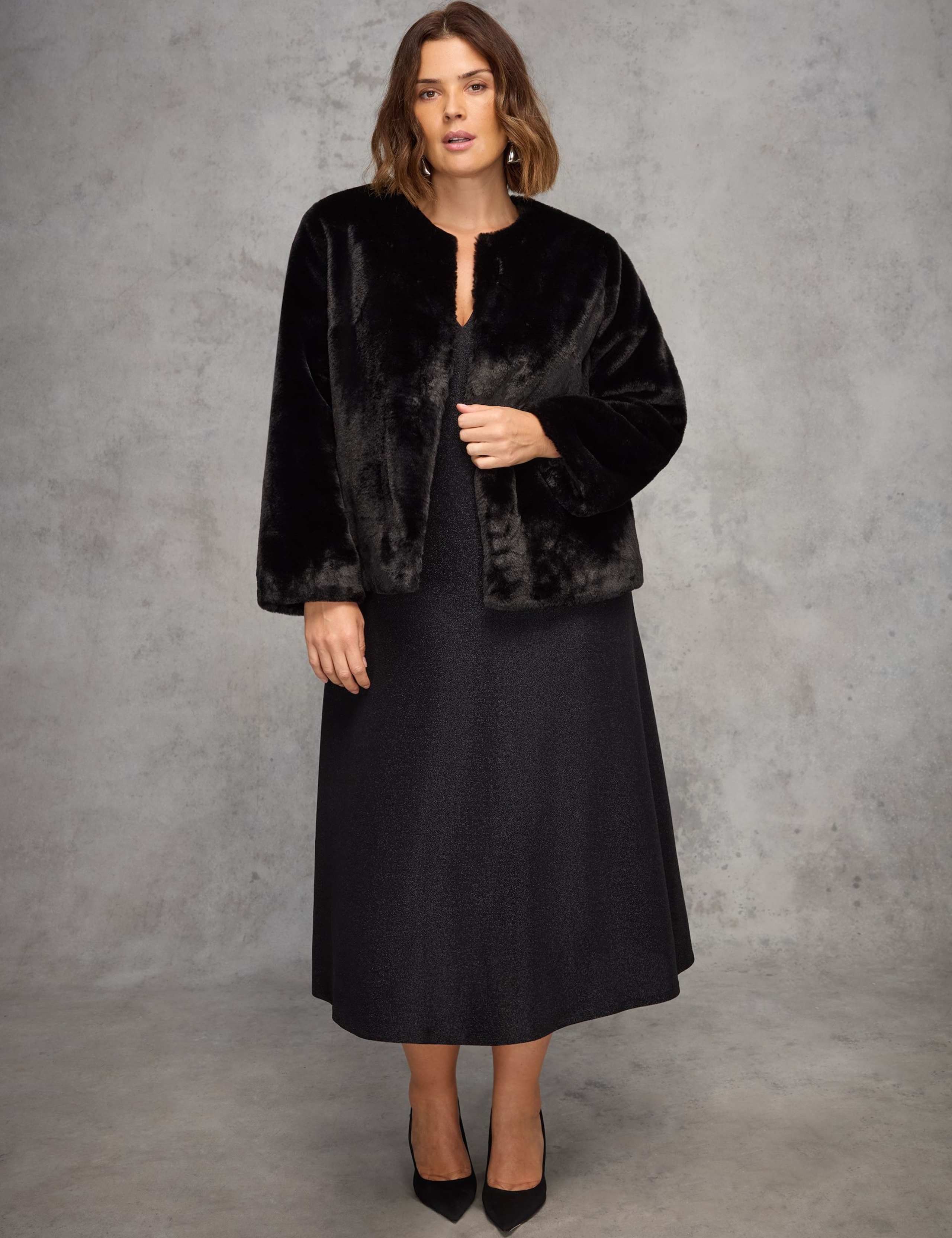 Jersey Sparkly V-Neck Midi Skater Dress 4 of 5