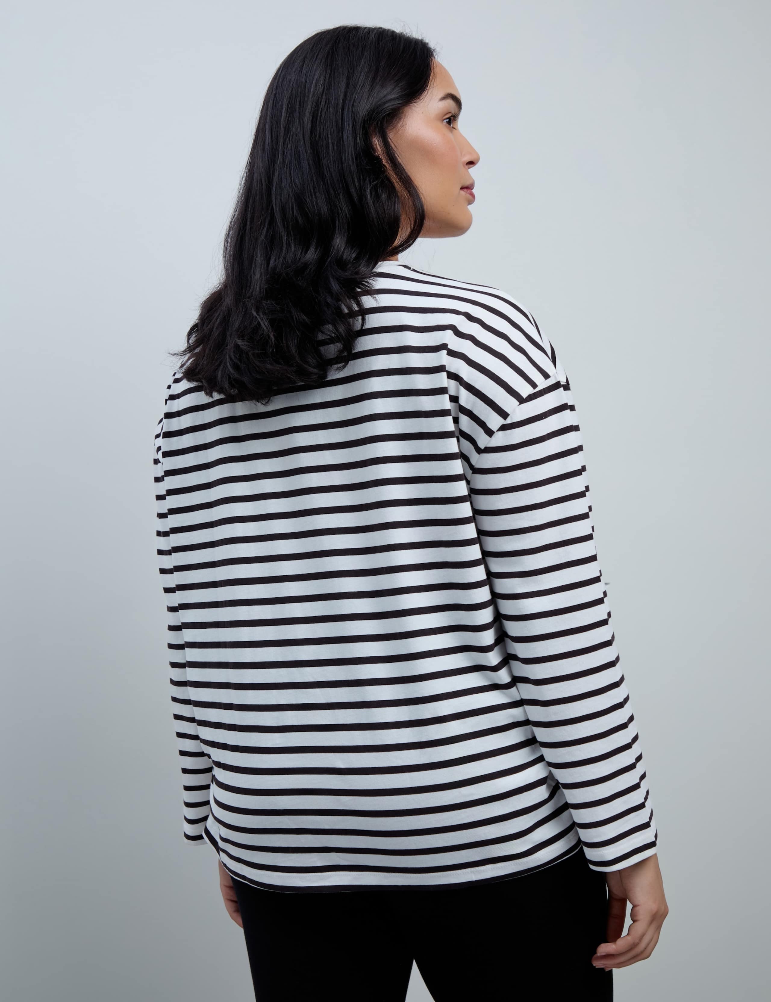 Curve Pure Cotton Striped Round Neck Top 5 of 6