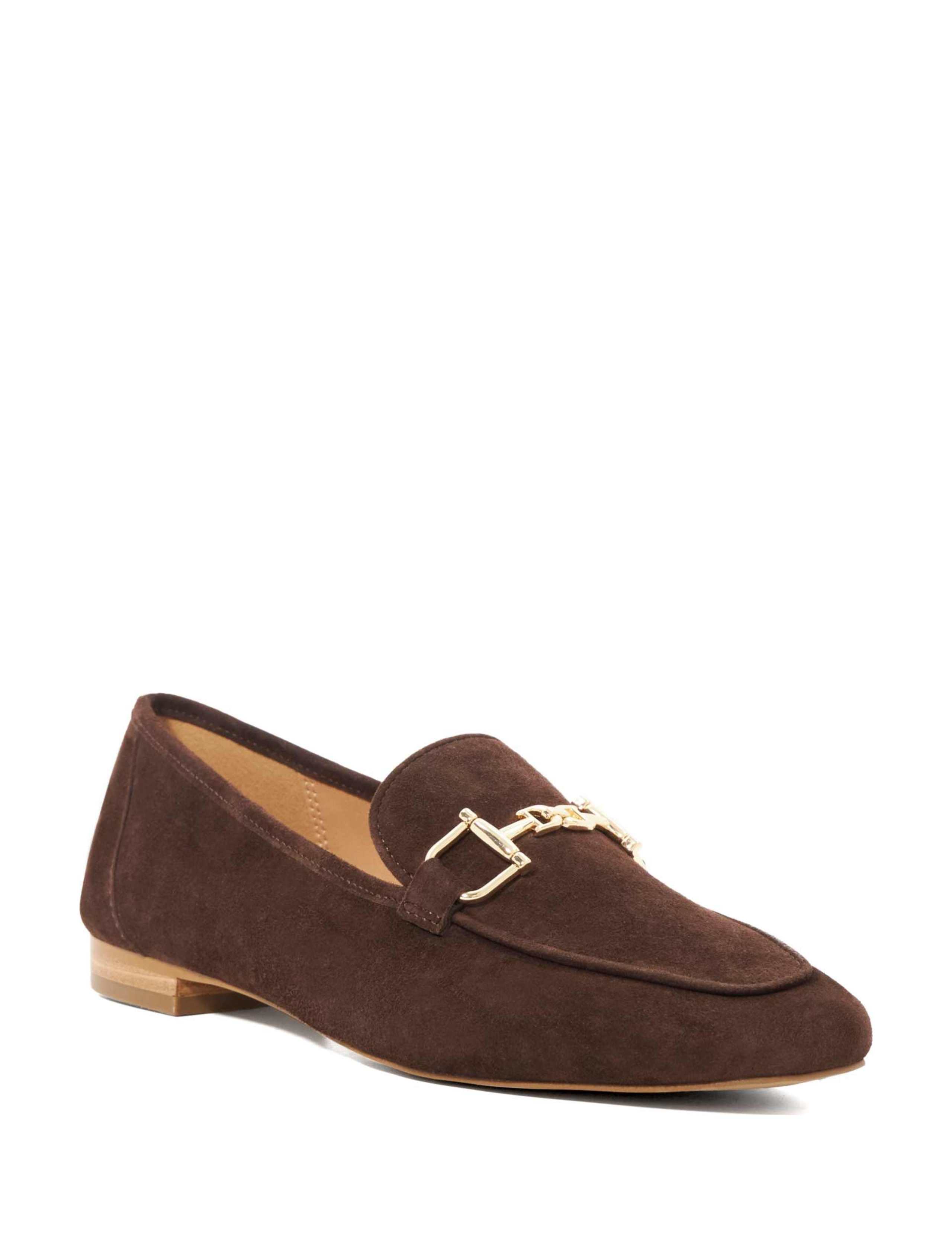 Suede Snaffle Trim Square Toe Loafers 2 of 5