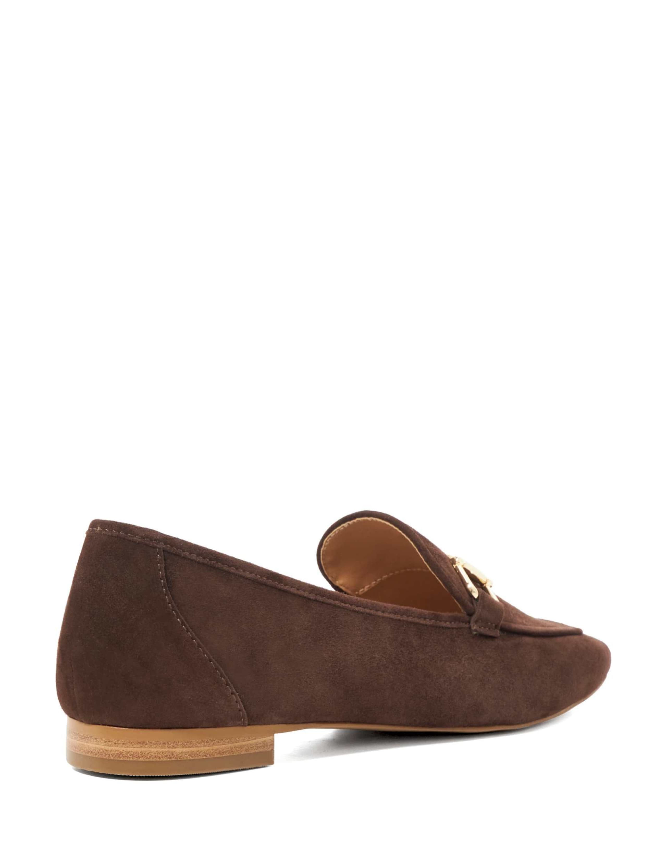 Suede Snaffle Trim Square Toe Loafers 3 of 5