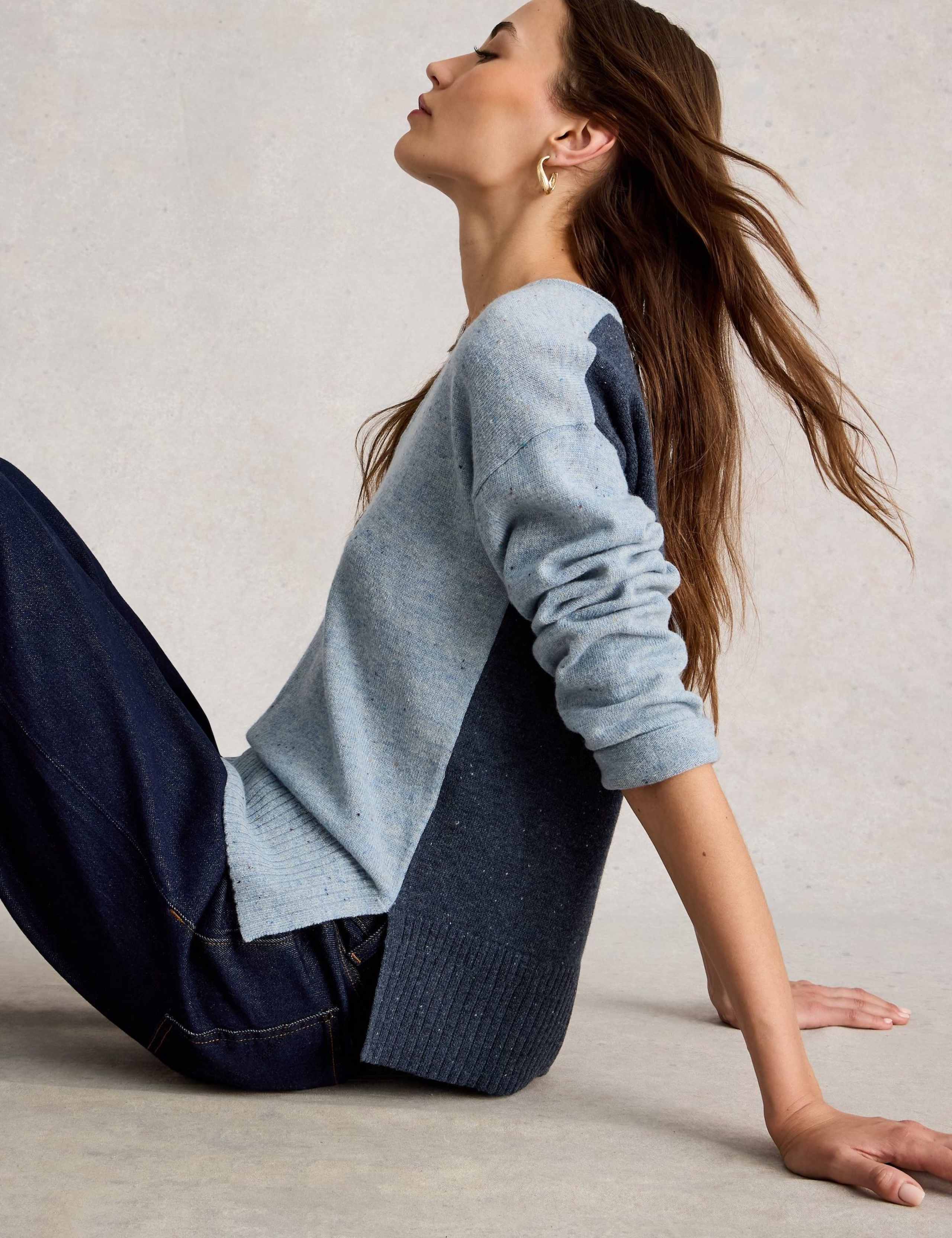 Pure Lambswool Neppy V-Neck Jumper 4 of 6