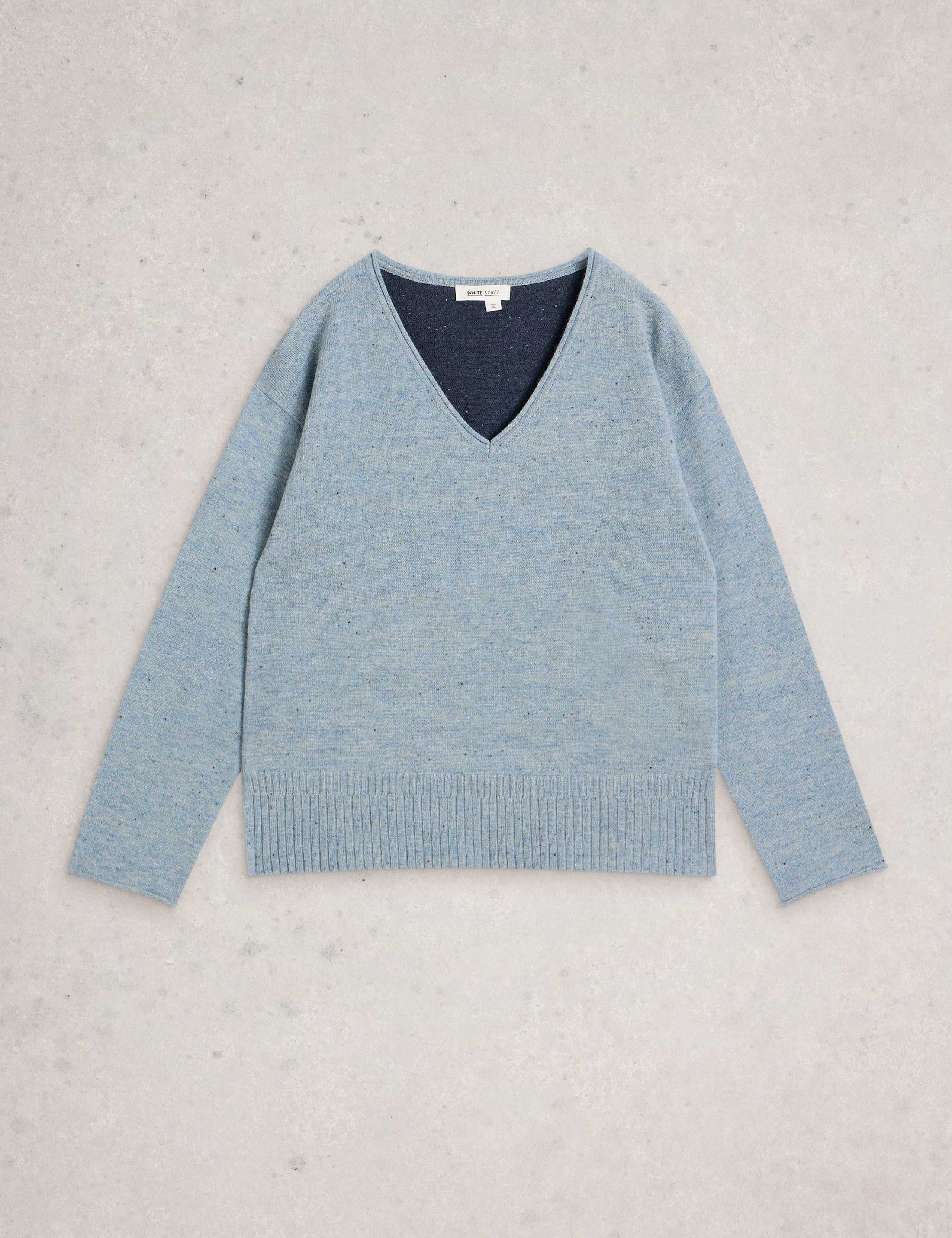 Pure Lambswool Neppy V-Neck Jumper 2 of 6