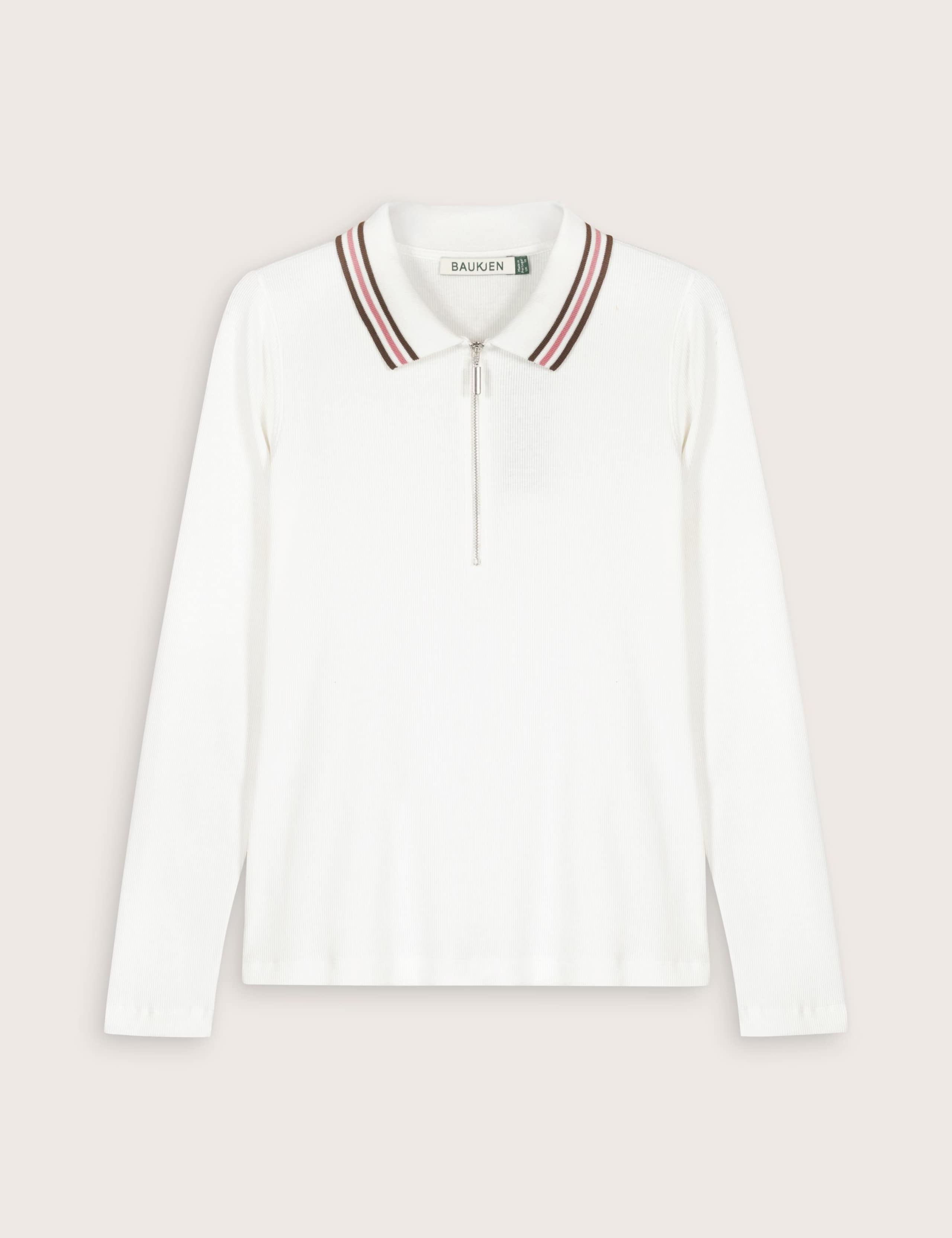Pure Cotton Stripe Collar Half Zip Top 2 of 4