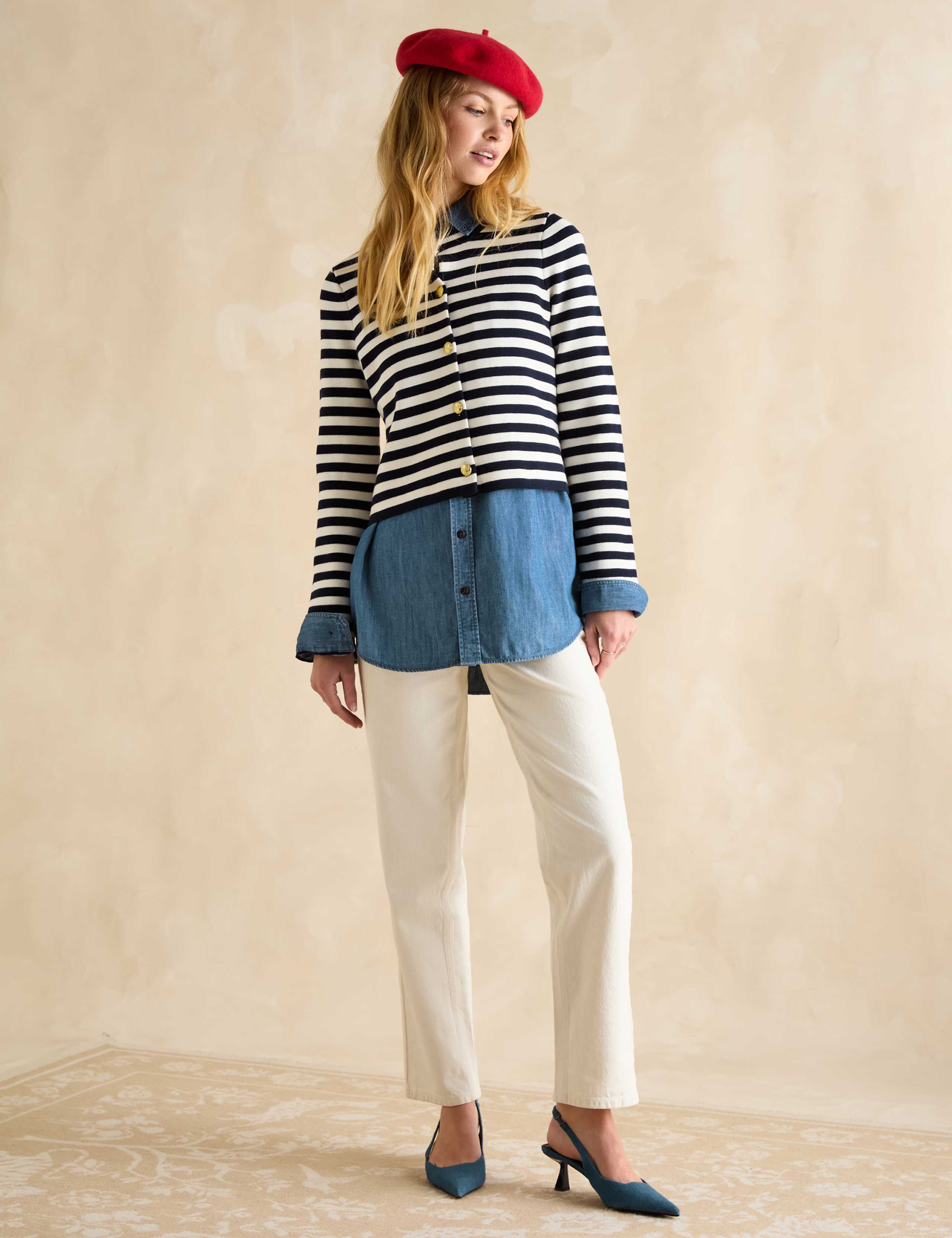 Pure Cotton Striped Crew Neck Cardigan 3 of 6