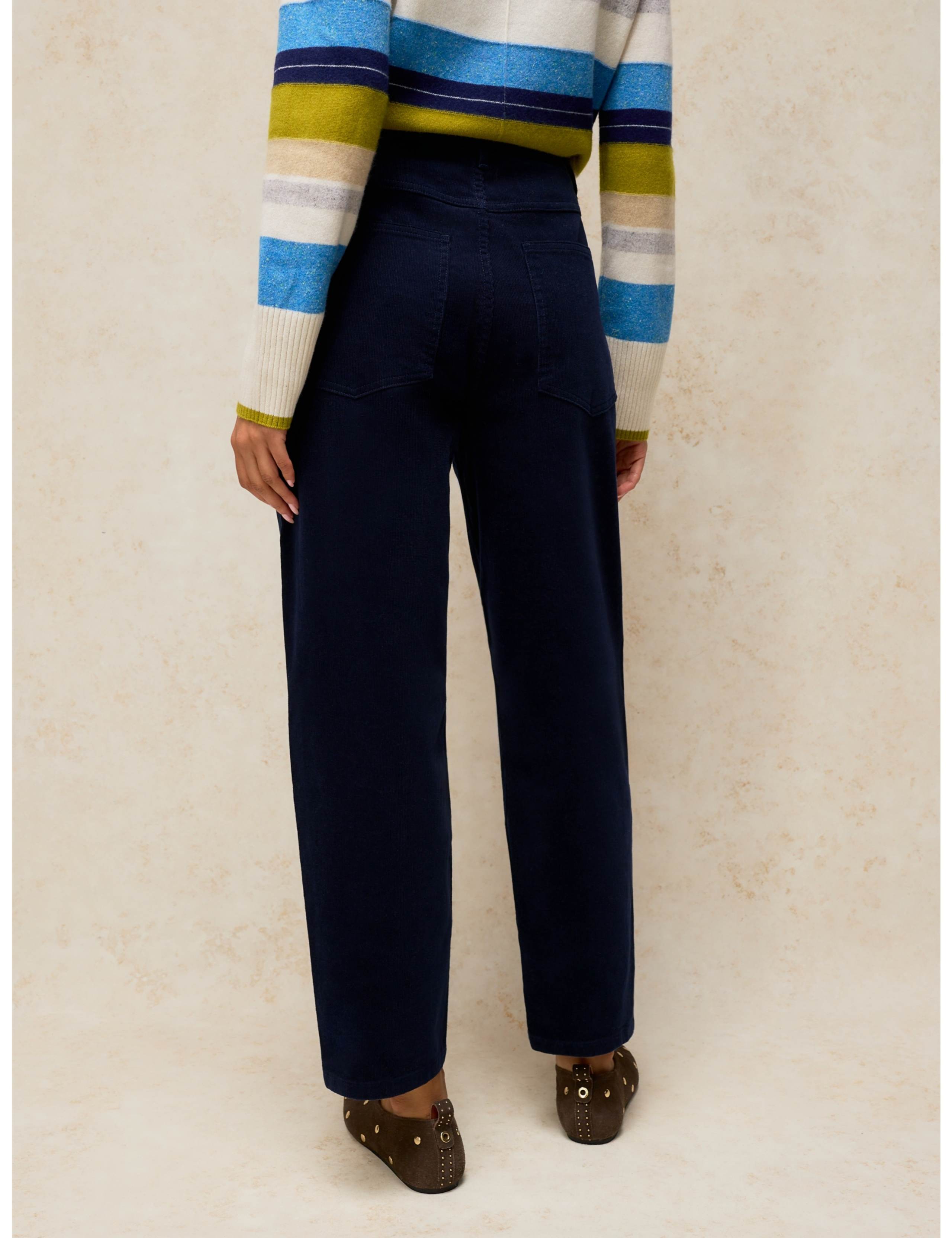Cotton Rich Cord Barrel Leg Ankle Grazer Trousers 4 of 6