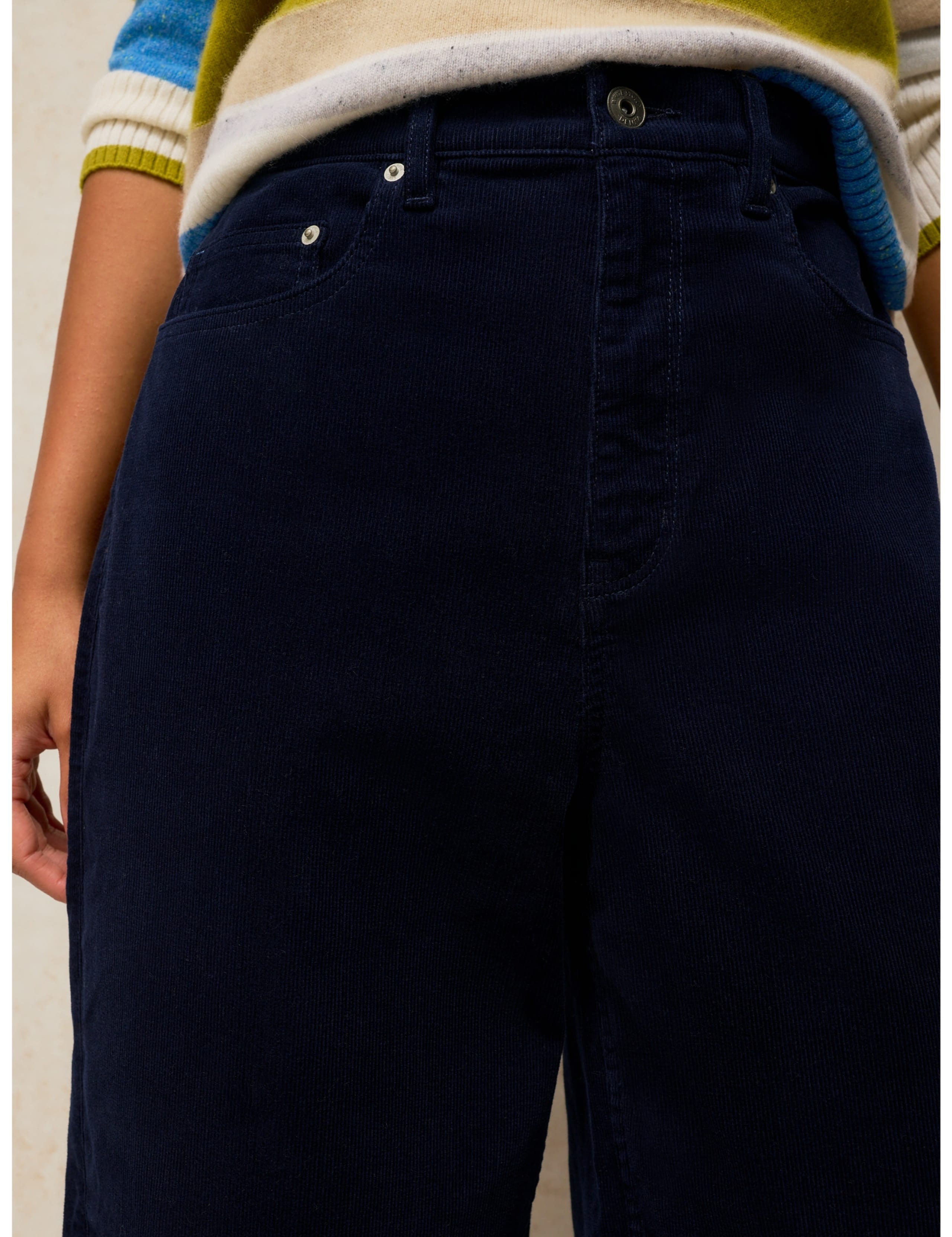 Cotton Rich Cord Barrel Leg Ankle Grazer Trousers 5 of 6